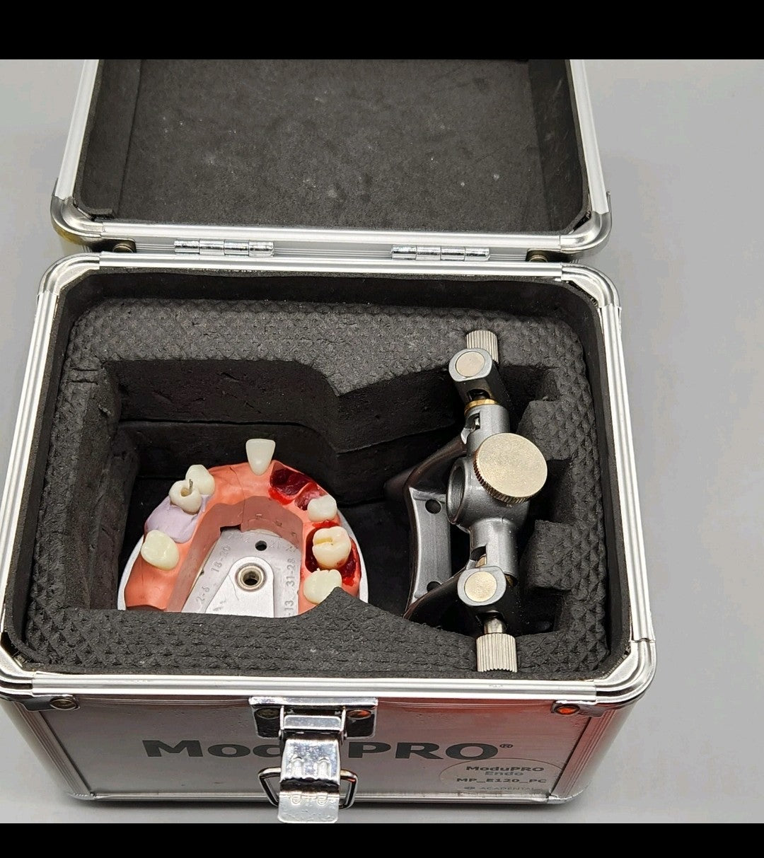 Acadental ModuPRO Endo Typodont MP_E120_PC Dental Silver Carrier Tray Case Mode