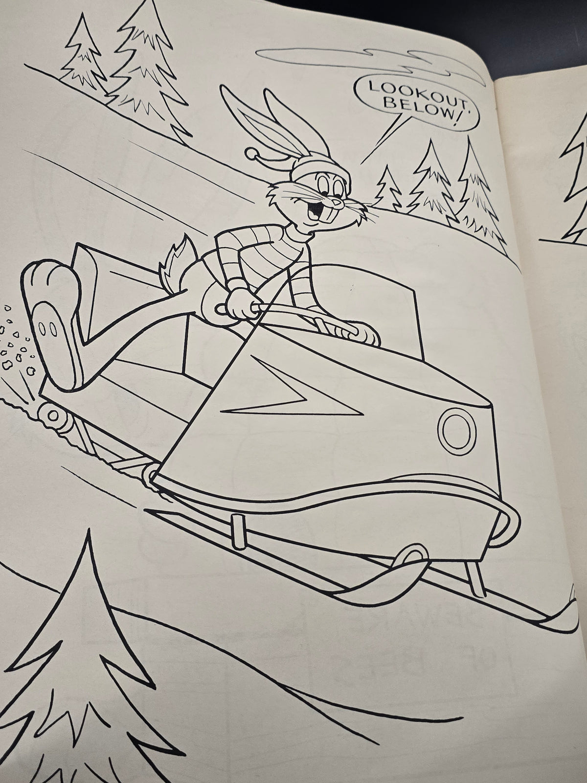 Vintage Bugs Bunny 32 Big Pictures Coloring Book Merrigold Press 1970s Partially Colored