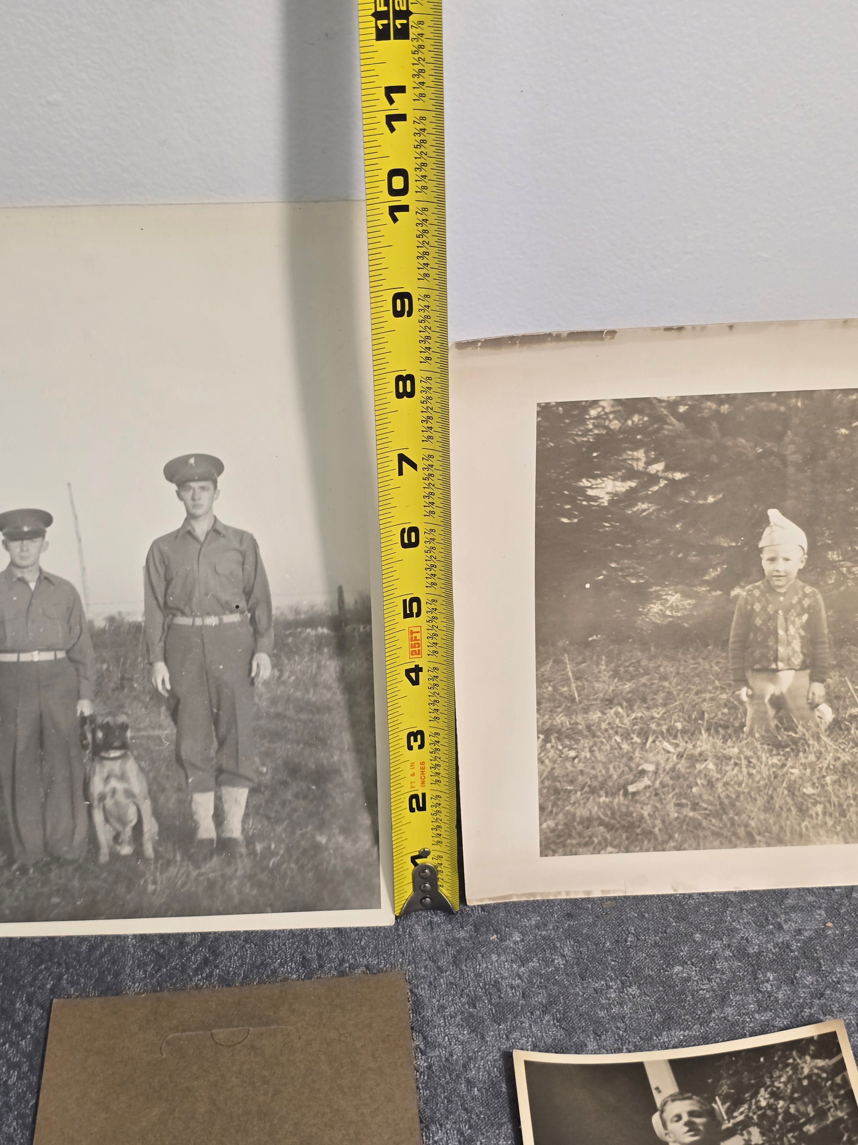 Title: Lot of 5 Vintage Black & White Photographs Military Family Children Portraits 1930s-1950s