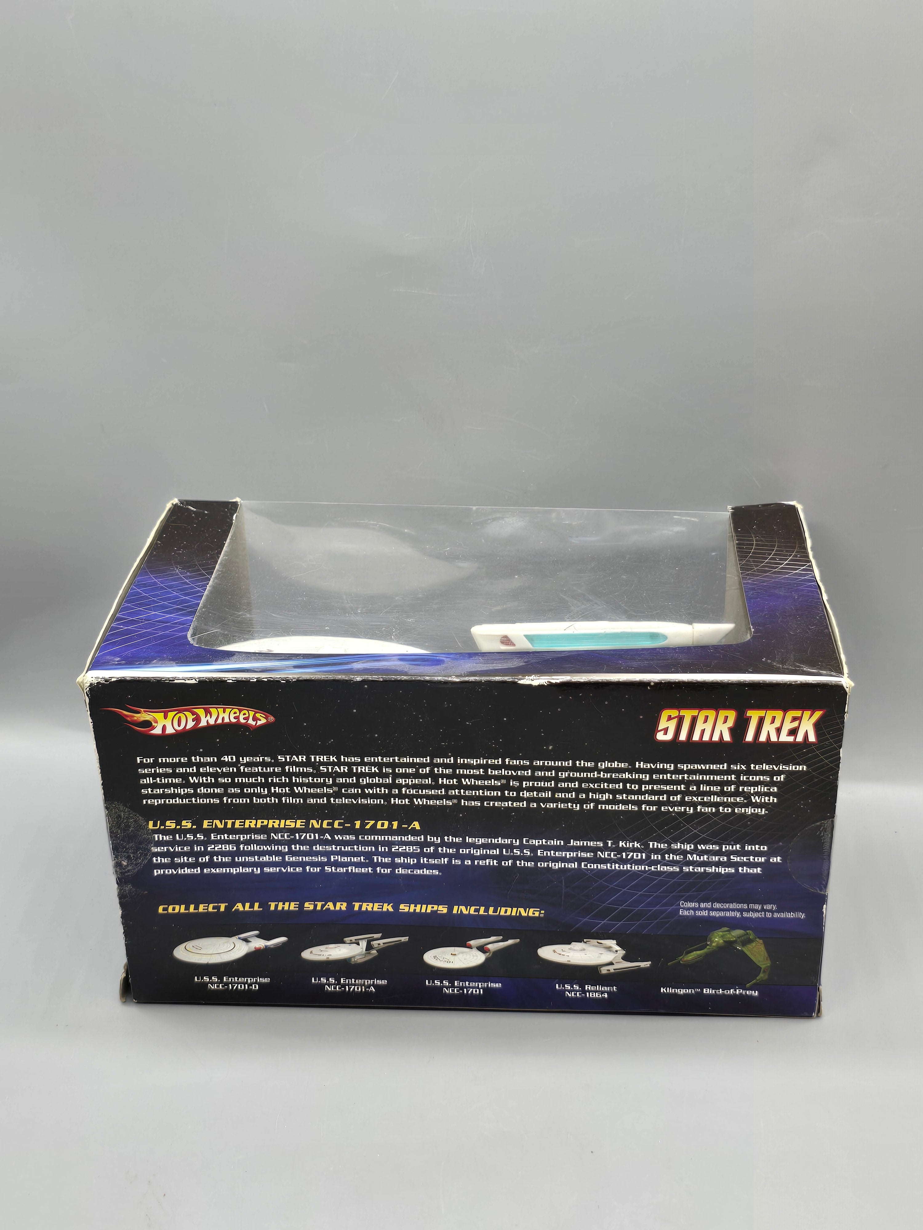 Hot Wheels Star Trek U.S.S. Enterprise NCC-1701-A Die-Cast Metal Ship w/ Display Stand