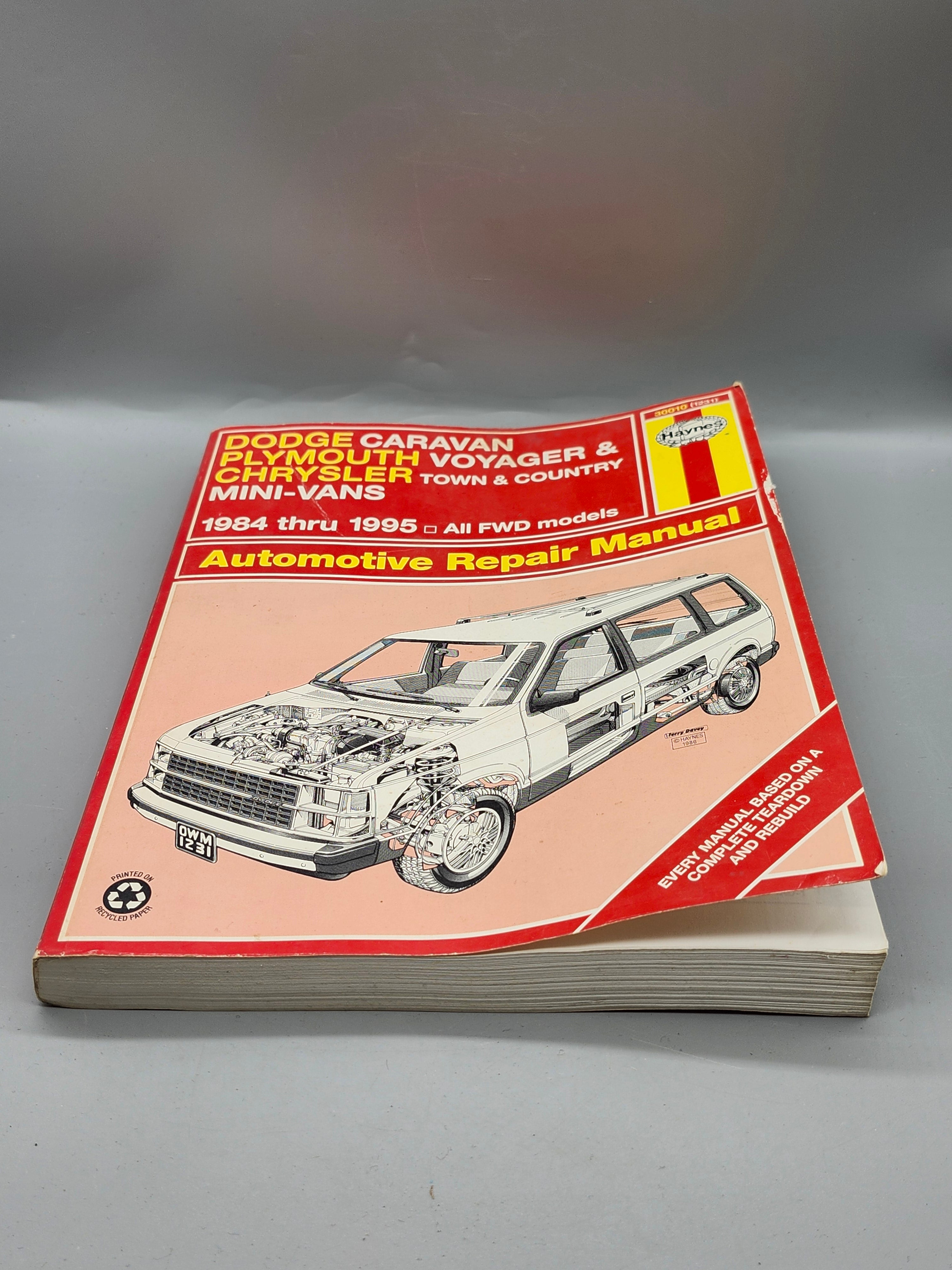 Haynes Dodge Caravan Plymouth Voyager Repair Manual 1984-1995 FWD 30010