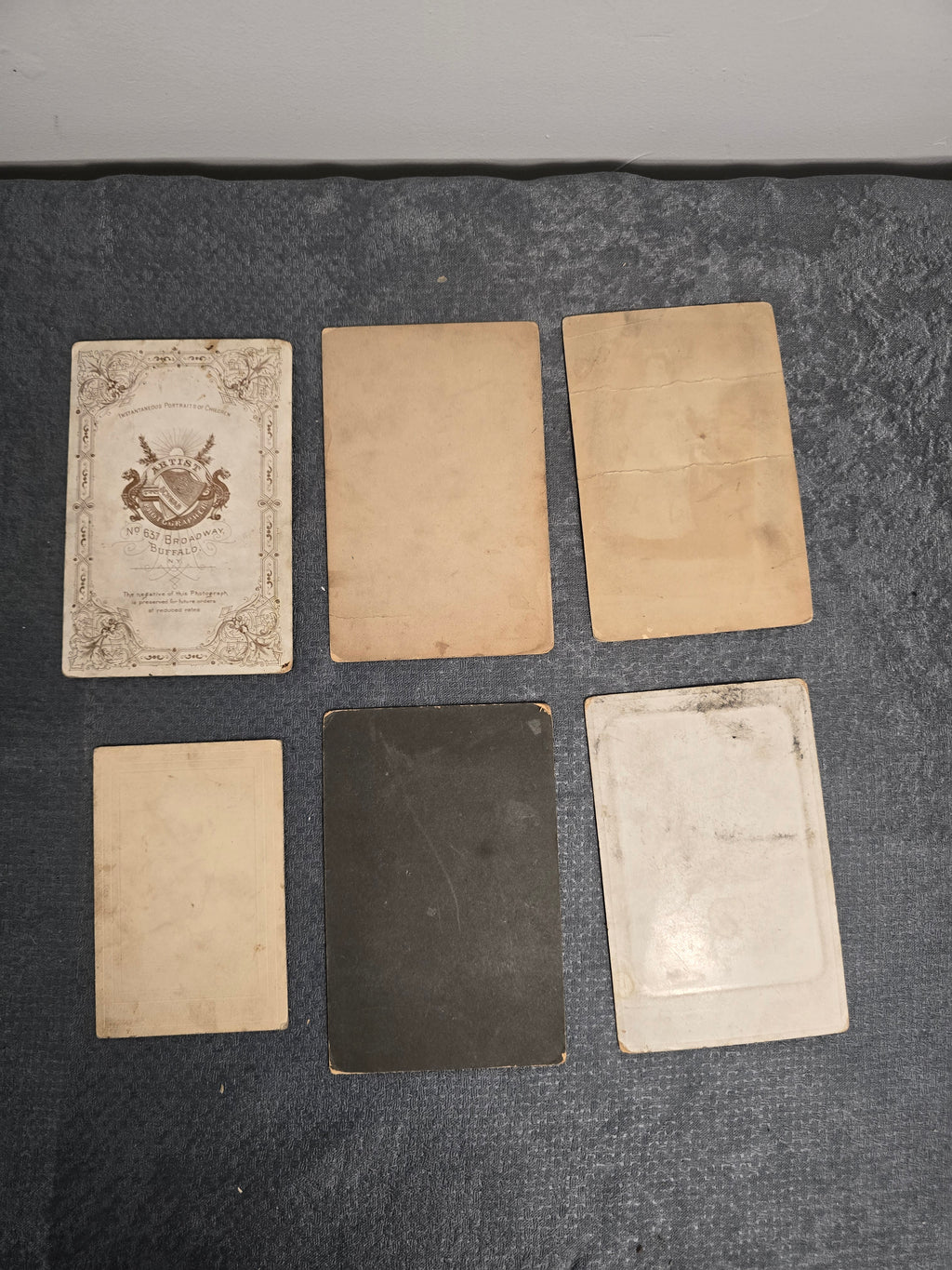Lot of 6 Antique Cabinet Cards & Early Portrait Photographs Buffalo NY Williamsport PA Victorian Era