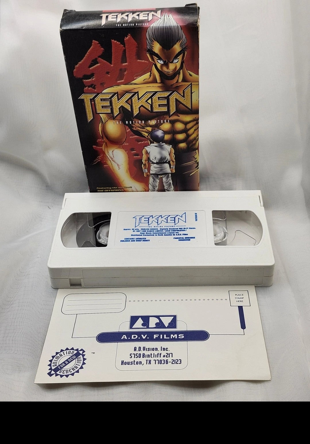 Vintage Tekken The Motion Picture VHS Tape ADV Films Anime Martial Arts Japan