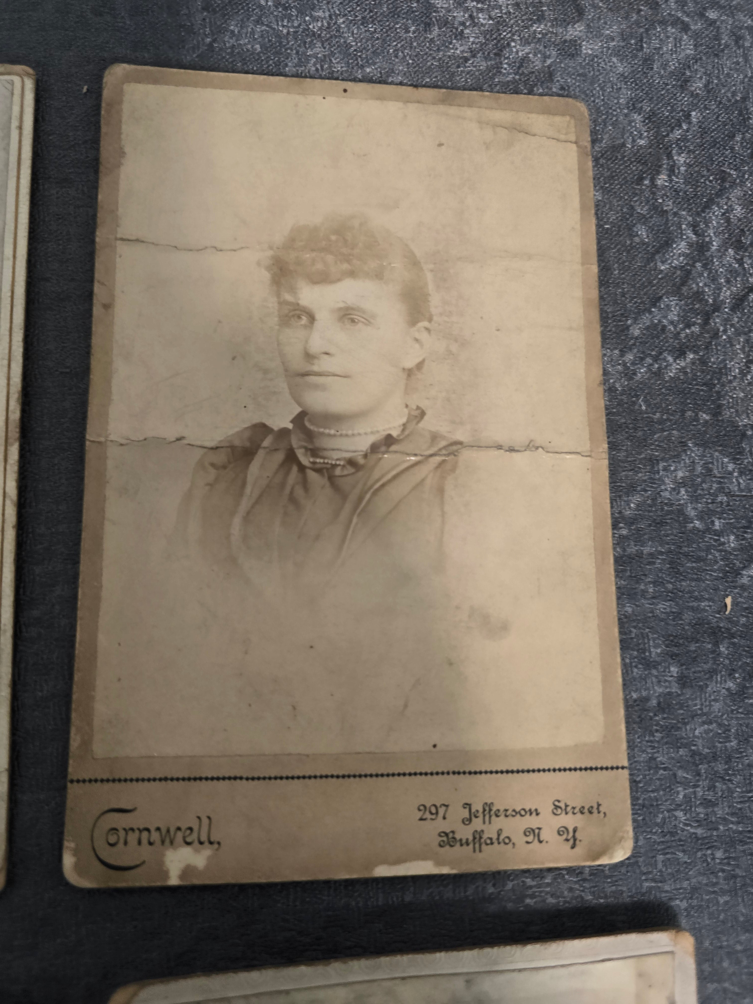 Lot of 6 Antique Cabinet Cards & Early Portrait Photographs Buffalo NY Williamsport PA Victorian Era