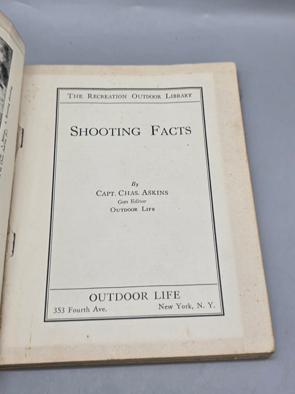 Vintage 1935 Shooting Facts by Chas. Askins – Outdoor Life Hunting Book