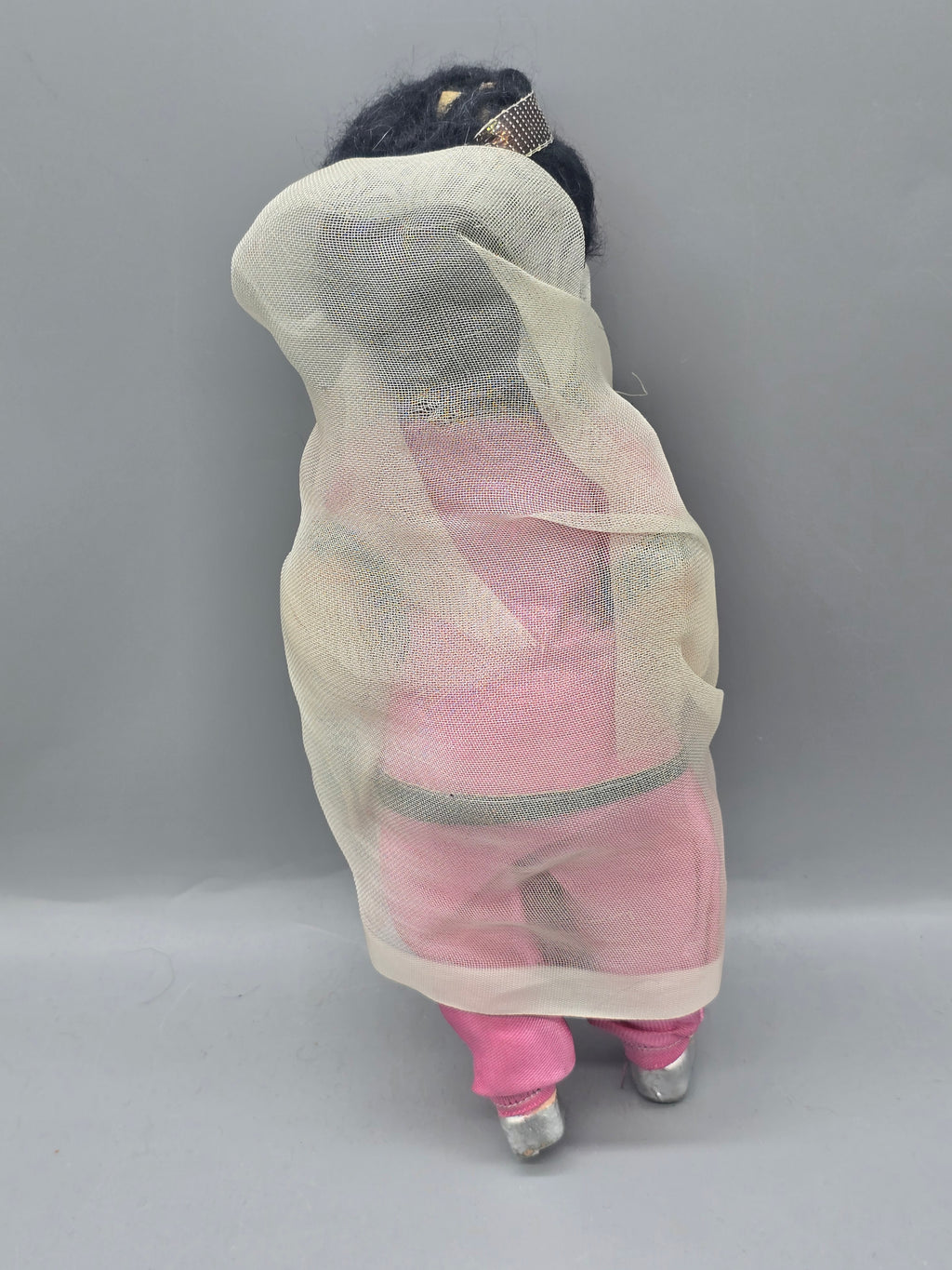 Vintage 10" Middle Eastern Bedouin Souvenir Doll Traditional Veil Costume Hand Painted Face