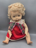 Vintage 1978 My Child Doll by Lesney 15" Blonde Red Dress Untested Music Box