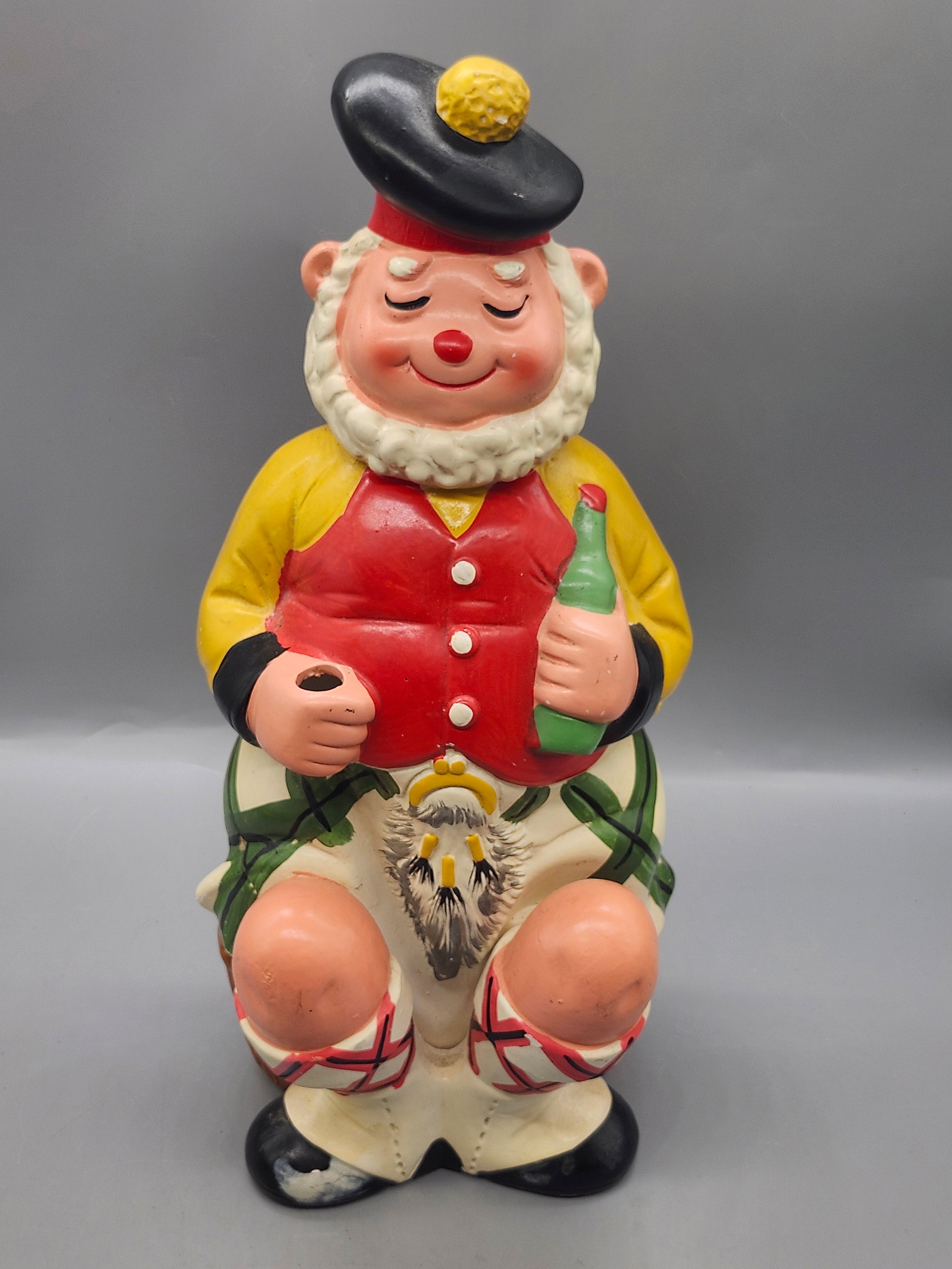 Vintage Scottish Scotsman Ceramic Kitchen Utensil Holder Caddy 11”
