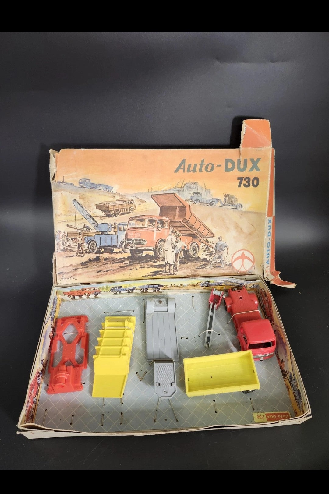 Vintage Auto-DUX 730 Truck Construction Set Plastic Toy Boxed Germany Multicolor