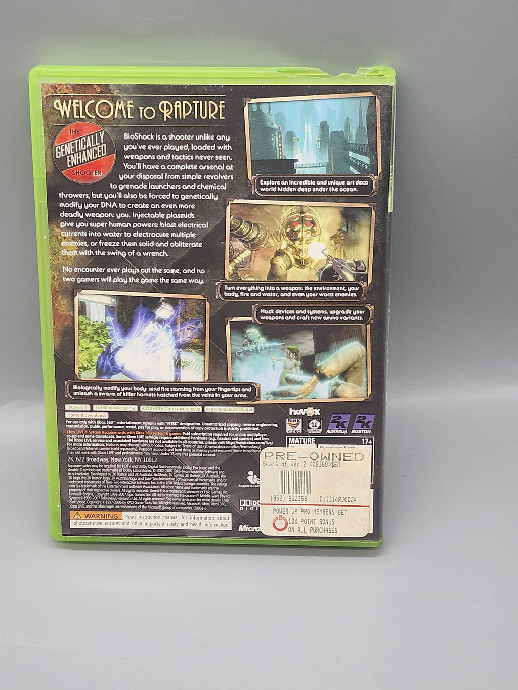 BioShock Xbox 360 Complete CIB Manual Tested Light Scratches Platinum Hits