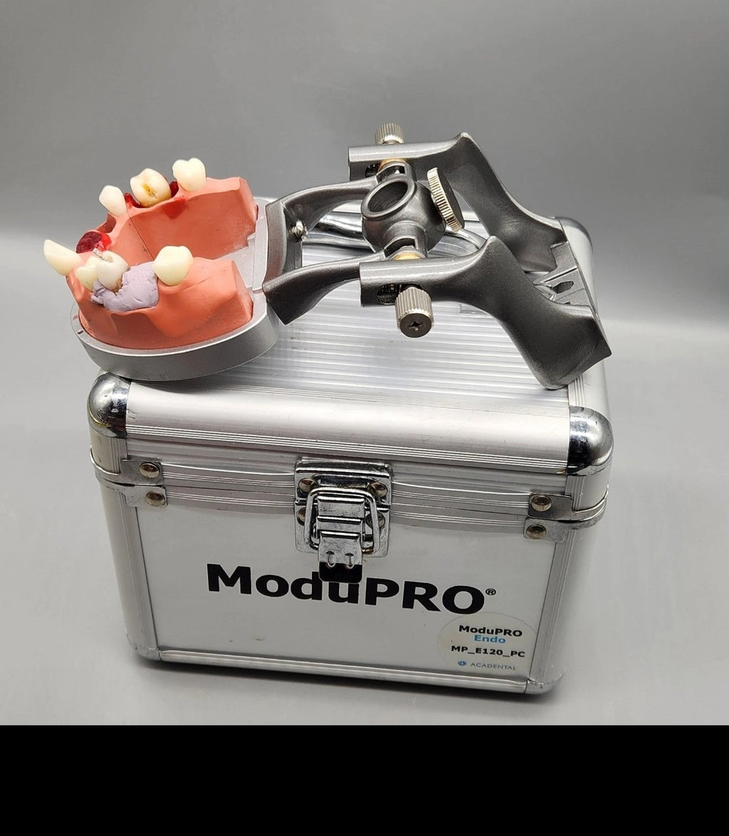 Acadental ModuPRO Endo Typodont MP_E120_PC Dental Silver Carrier Tray Case Mode