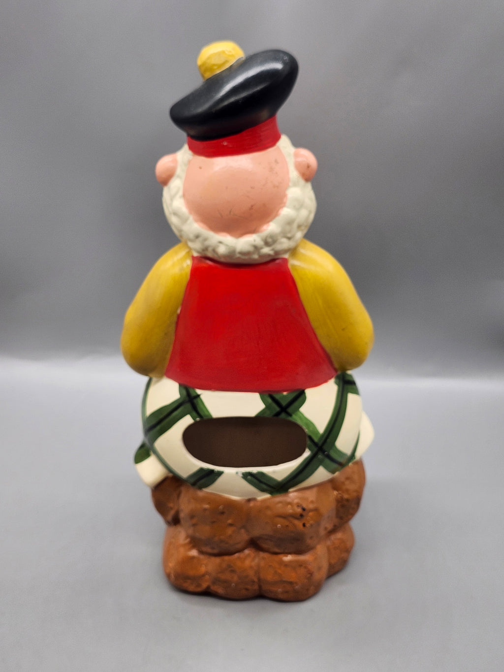 Vintage Scottish Scotsman Ceramic Kitchen Utensil Holder Caddy 11”