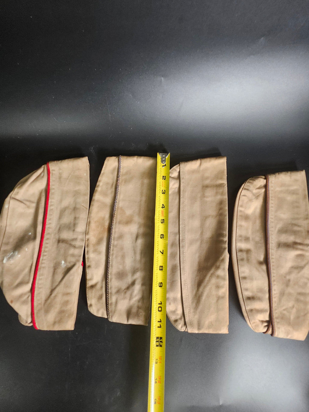Vintage US Military Overseas Garrison Cap Lot of 4 Khaki Cotton WWII Korea Era