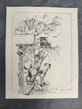 Signed Neseman 1980 Limited Edition Farm Boy Dog Print 71/250 11x14