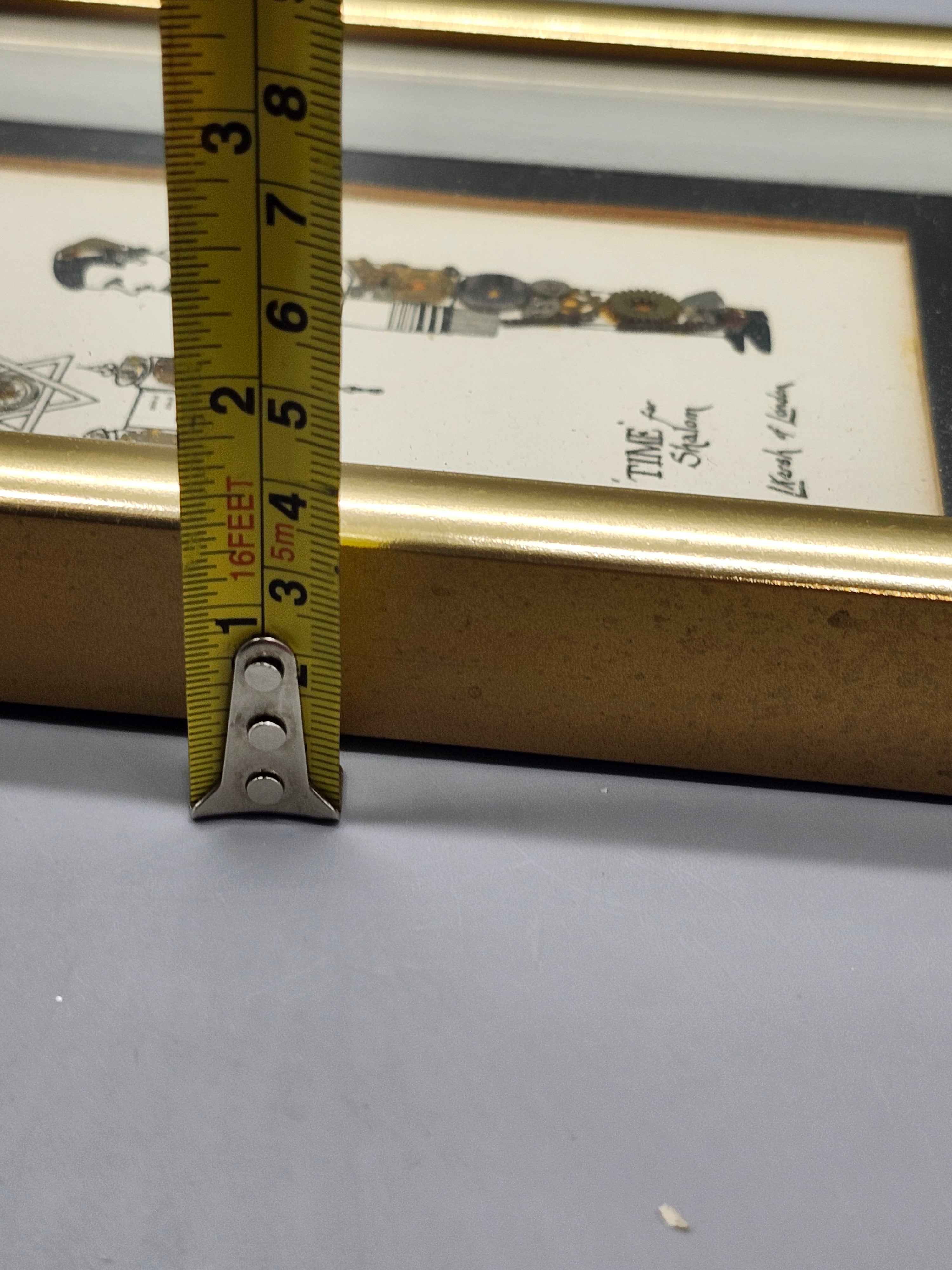 L Kersh of London Time for Shalom Horological Collage Framed 1976