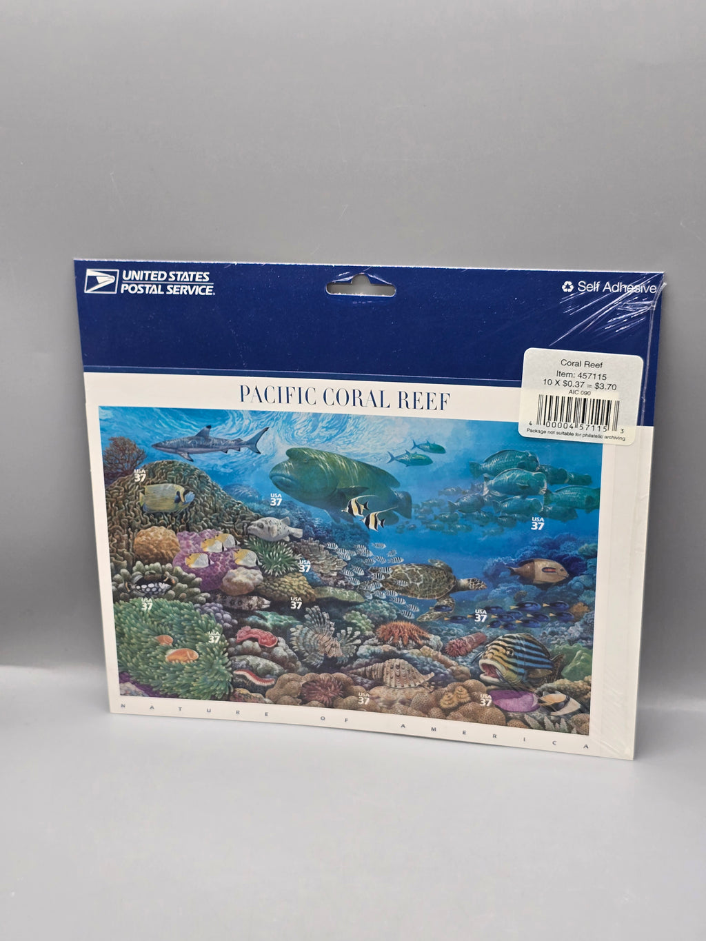 USPS Pacific Coral Reef 37¢ Nature of America Self Adhesive Stamp Pane of 10 Sealed