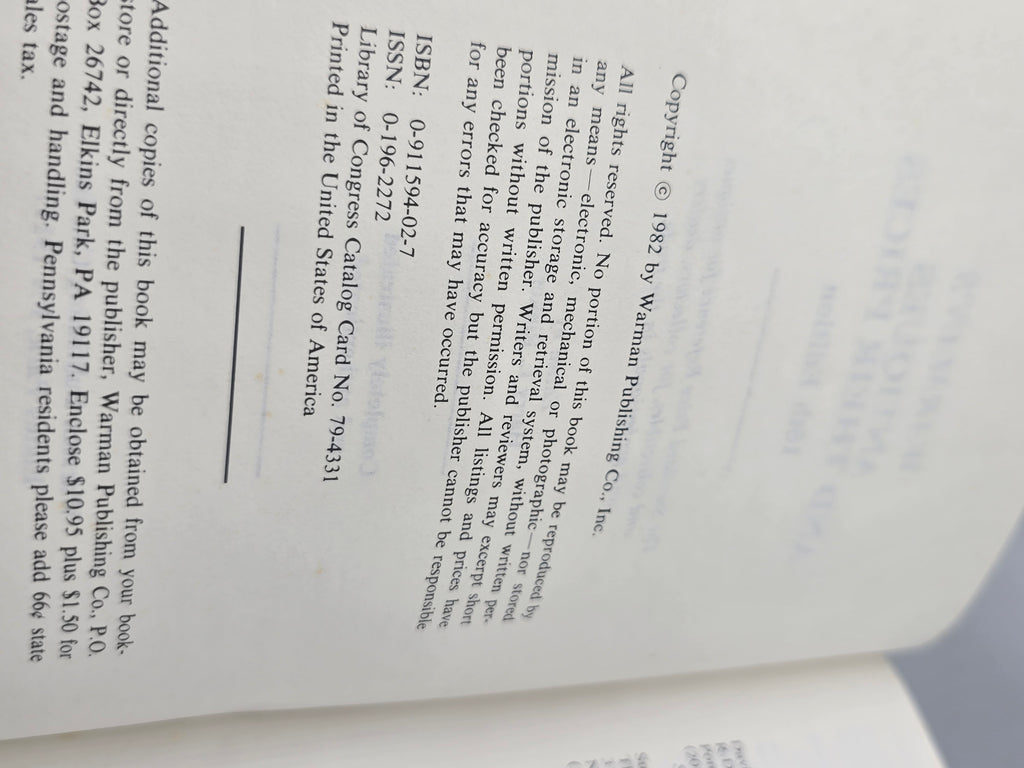 1982 Warman’s Antiques and Their Prices 16th Edition Harry L. Rinker