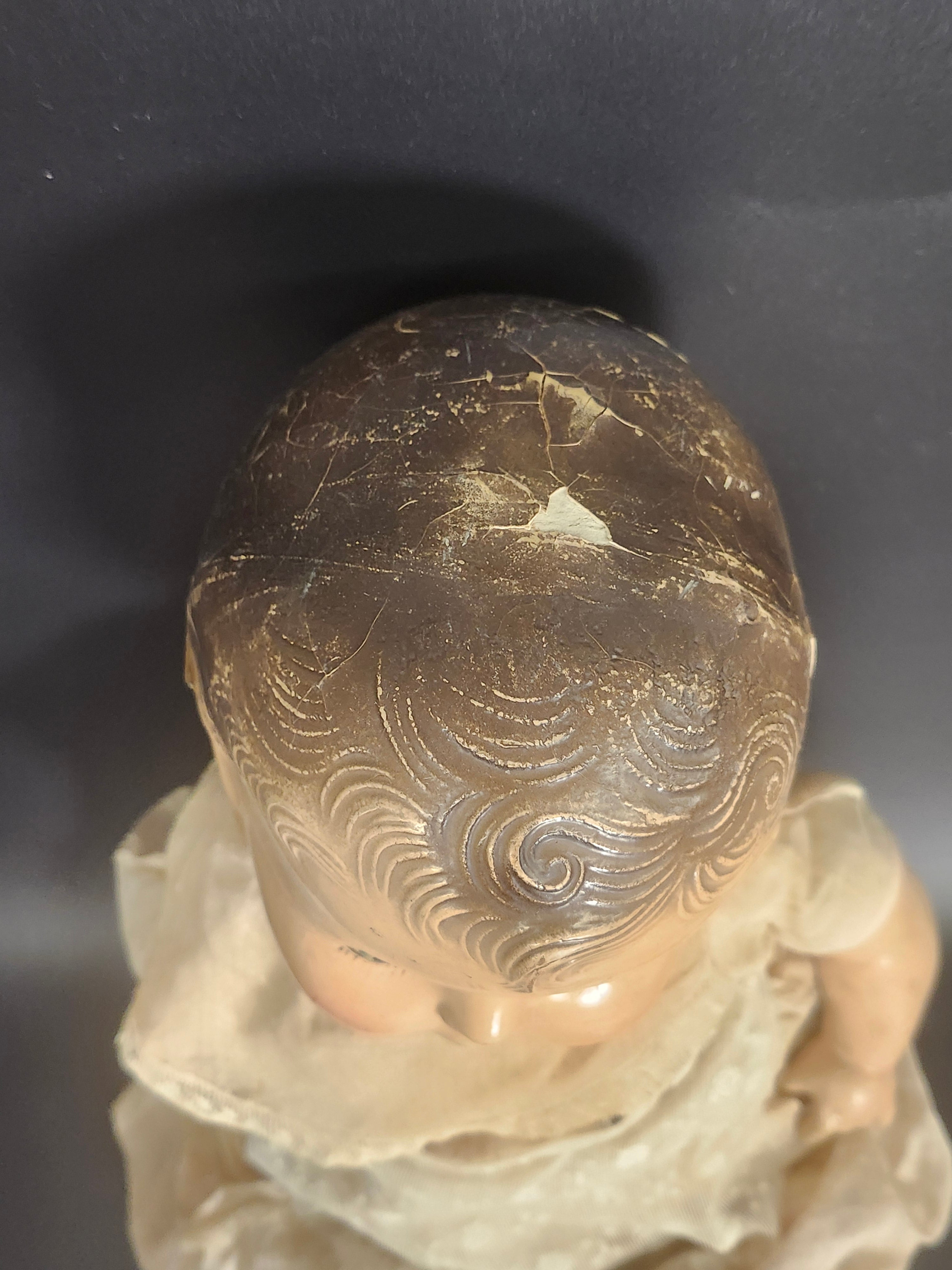 Vintage 1930s Composition Baby Doll 21” Sleep Eyes Teeth Original Clothing