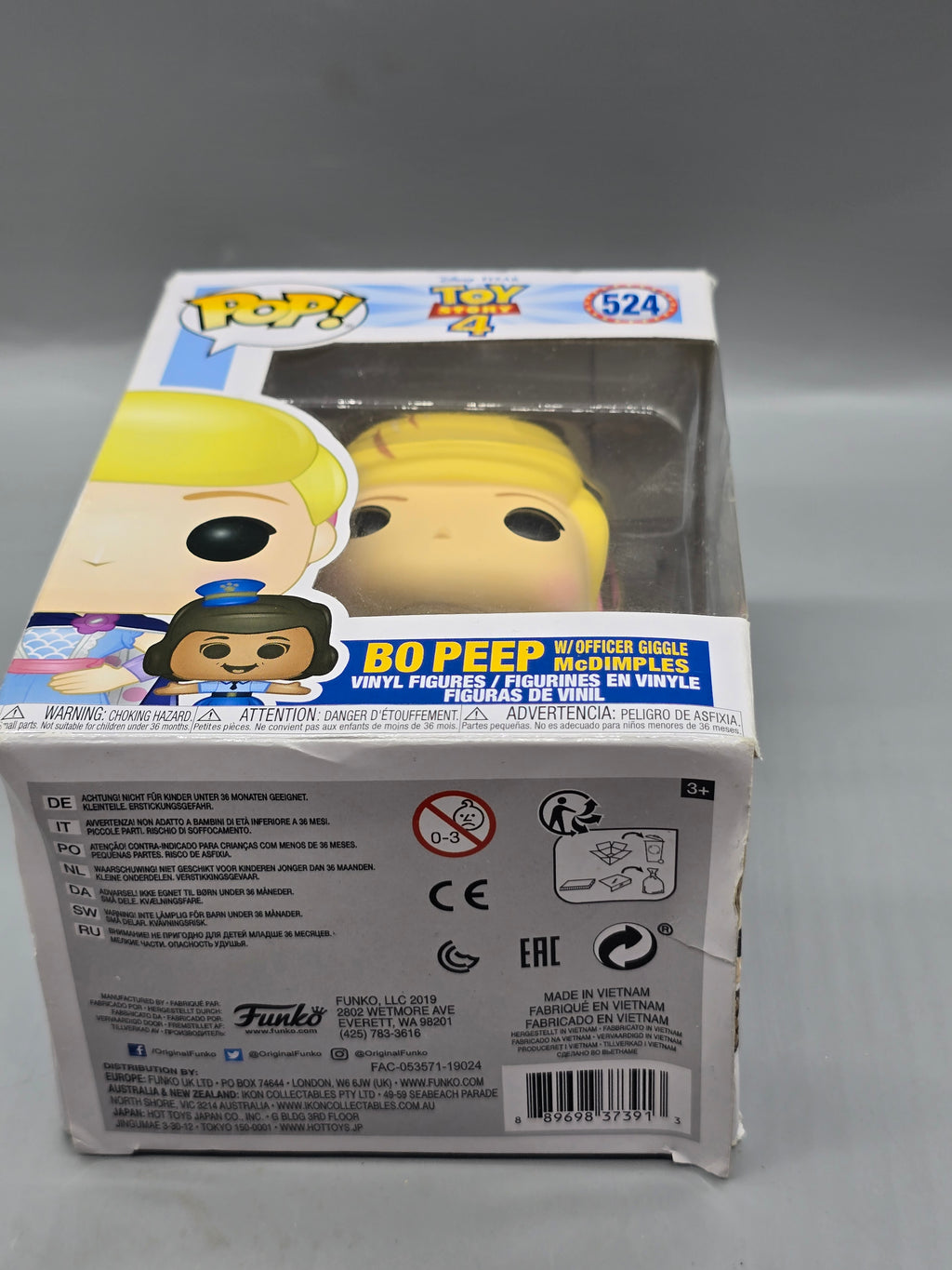 Funko Pop! Disney Pixar Toy Story 4 Bo Peep w/ Officer Giggle McDimples #524 Vinyl Figure