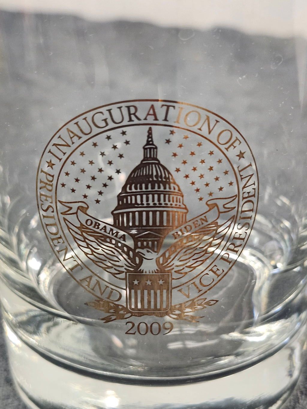Set of 4 Obama Biden 2009 Inauguration Rocks Glasses Tumblers