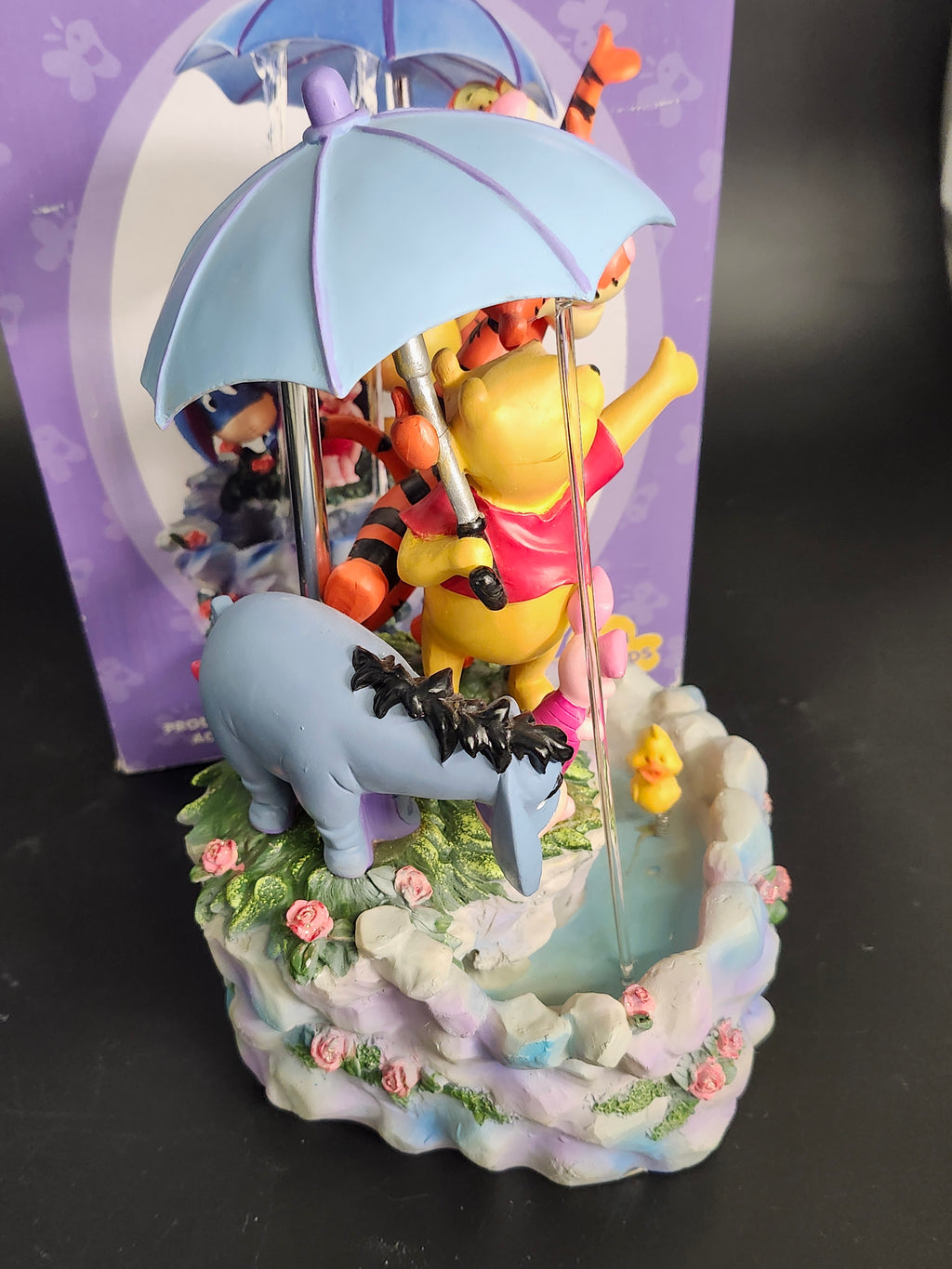 Disney Winnie the Pooh Musical Water Fountain Tigger Eeyore Piglet w/ Box
