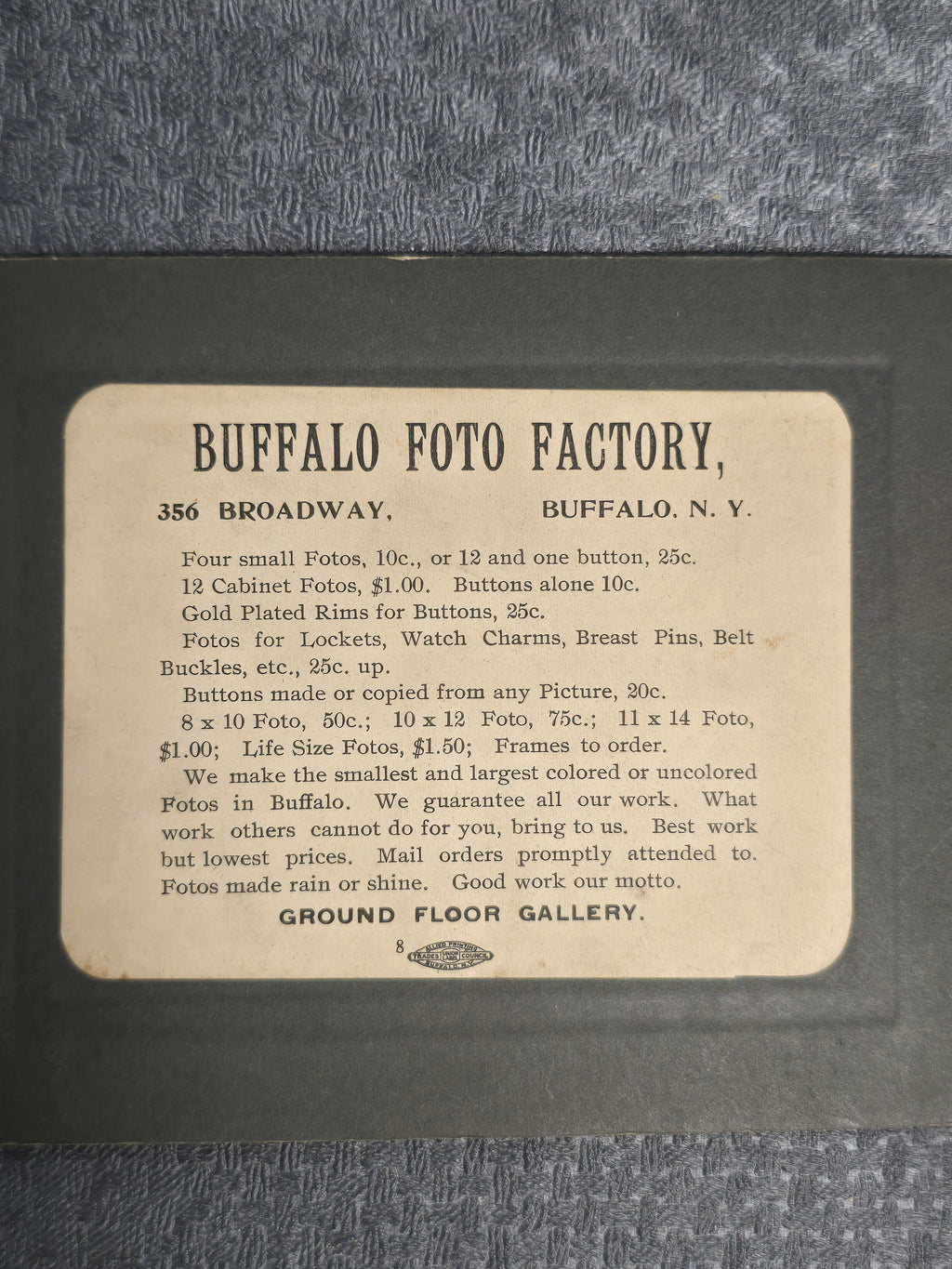 Lot of 7 Antique Cabinet Cards & Vintage Portrait Photographs Buffalo Foto Factory Buffalo NY Family Collection