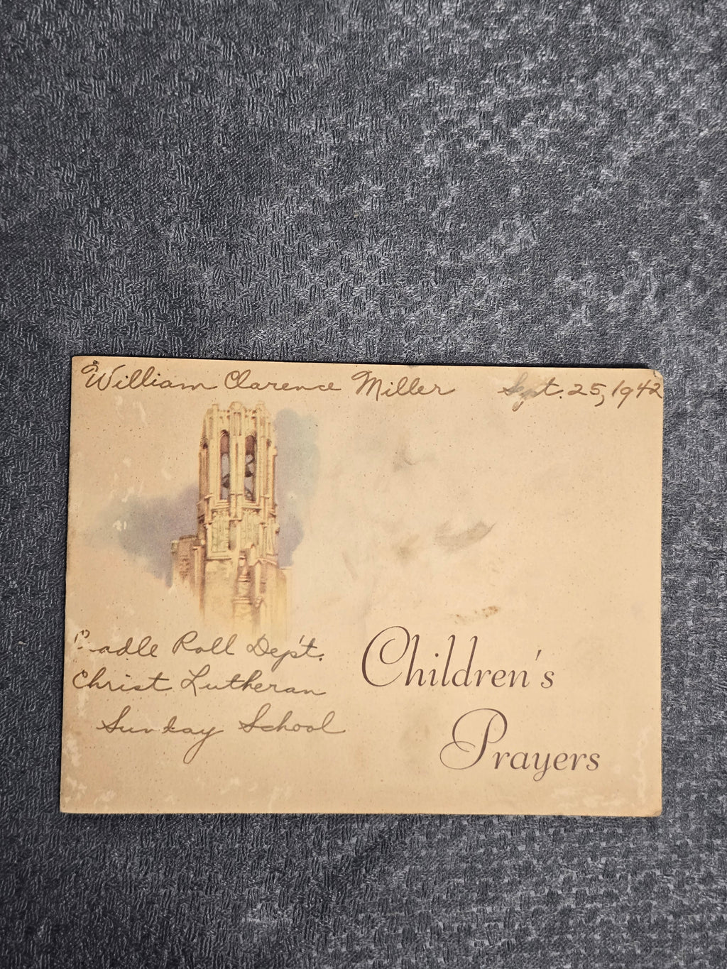 Vintage Children's Prayers Booklet 1942 Christ Lutheran Sunday School Religious Book