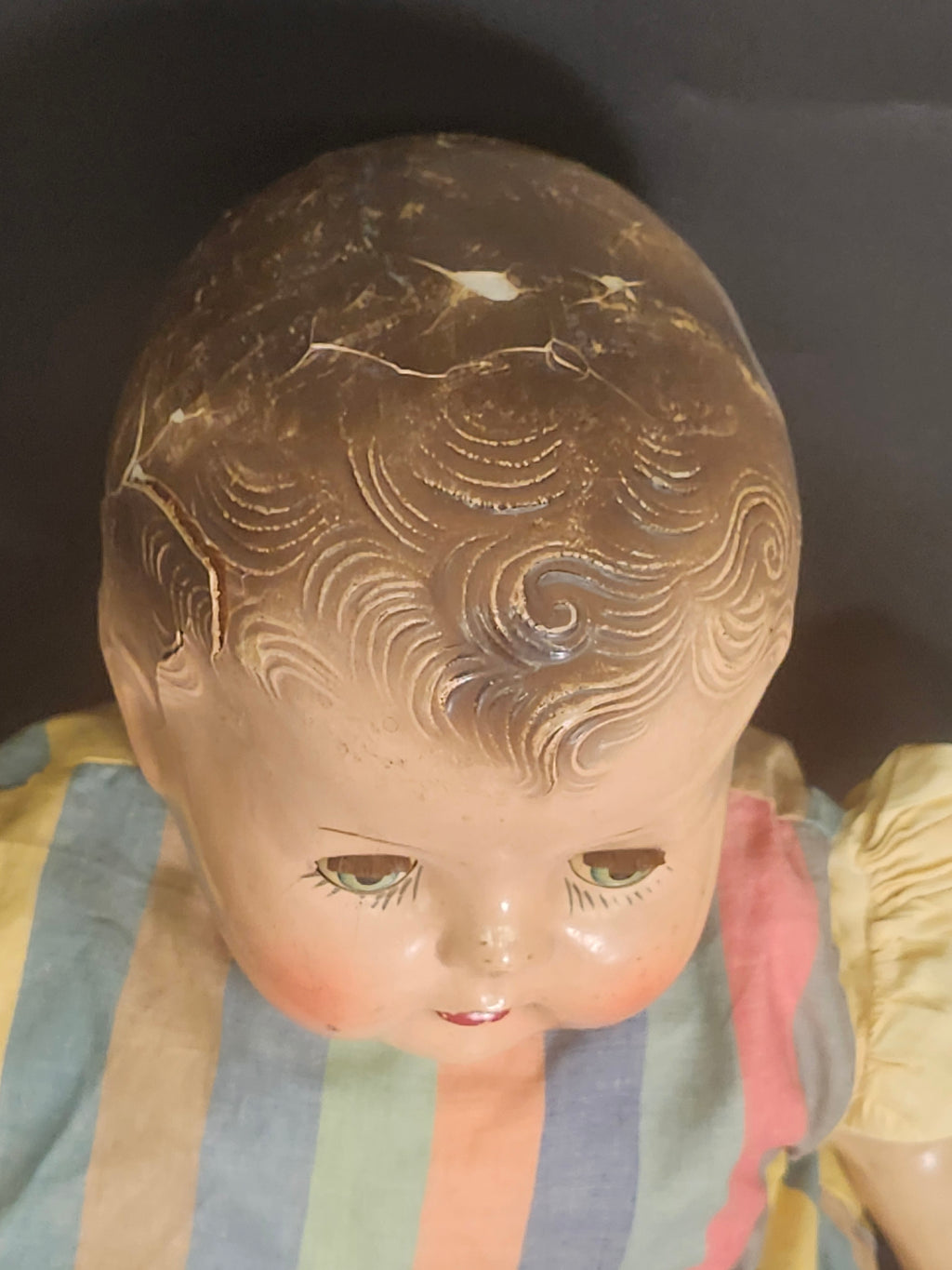 Vintage 1930s–40s Composition Baby Doll 24” Sleep Eyes – TLC