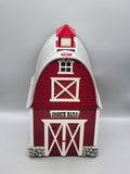 Vintage 2000 Barn Cookie Jar Plays Green Acres Theme Song Tested Works 12"