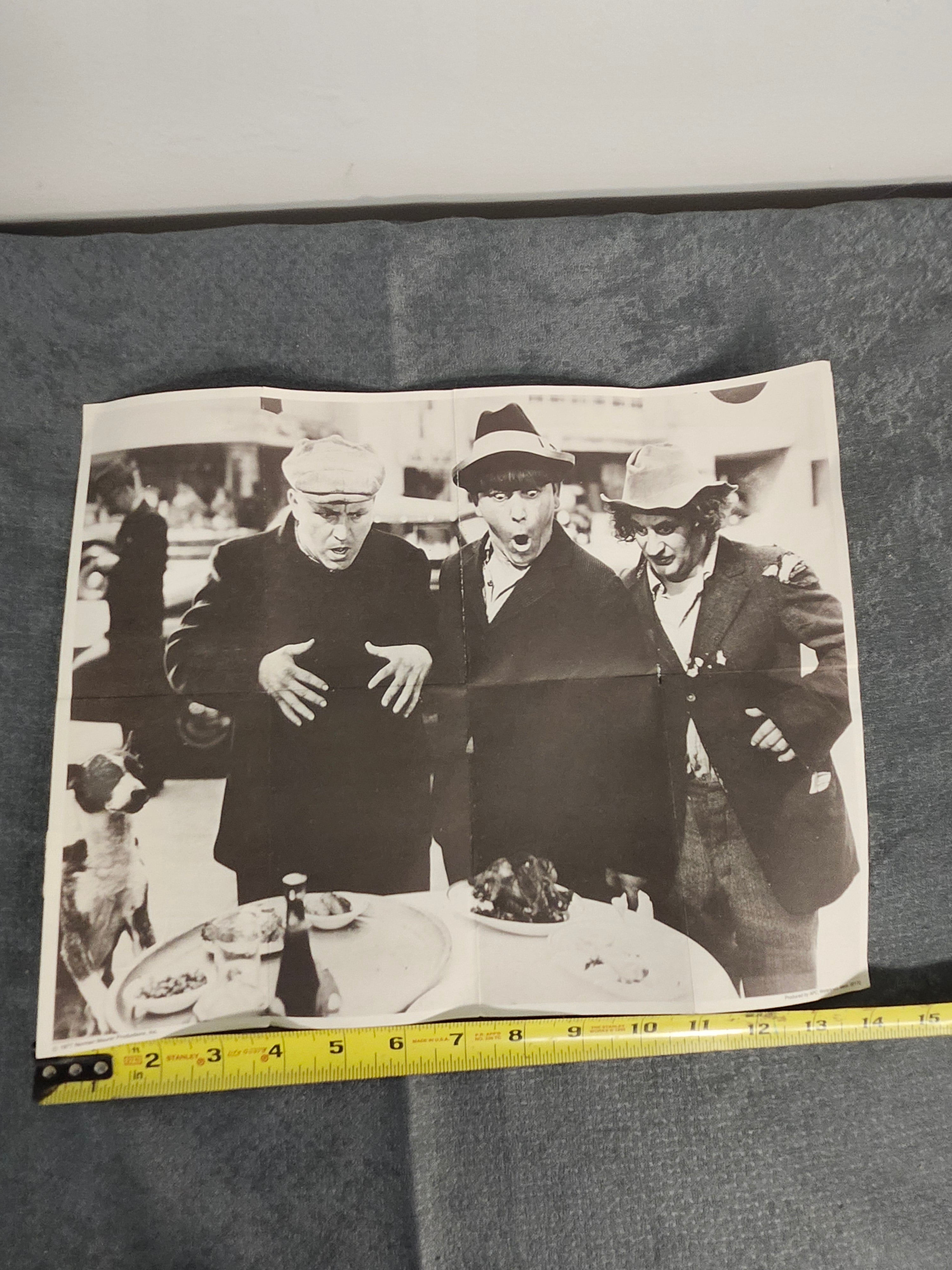 1977 Three Stooges Moe Larry Curly APC Norman Maurer Vintage Poster 14"