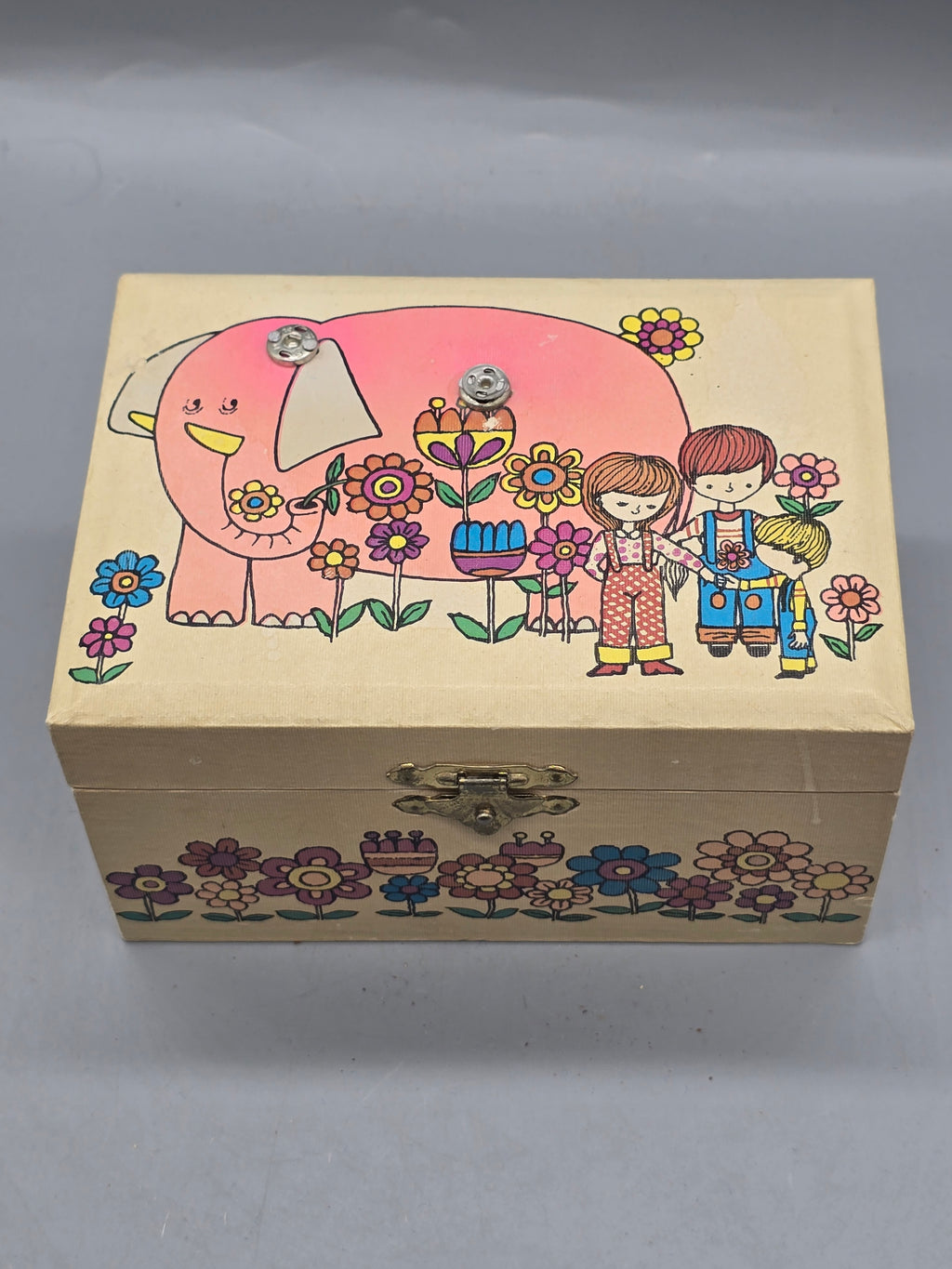 Vintage Jaymar Specialty Musical Jewelry Box Pink Elephant Ballerina Music Box Taiwan