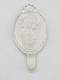 Vintage Frosted Glass Lady Cameo Perfume Bottle Stopper Art Deco Style