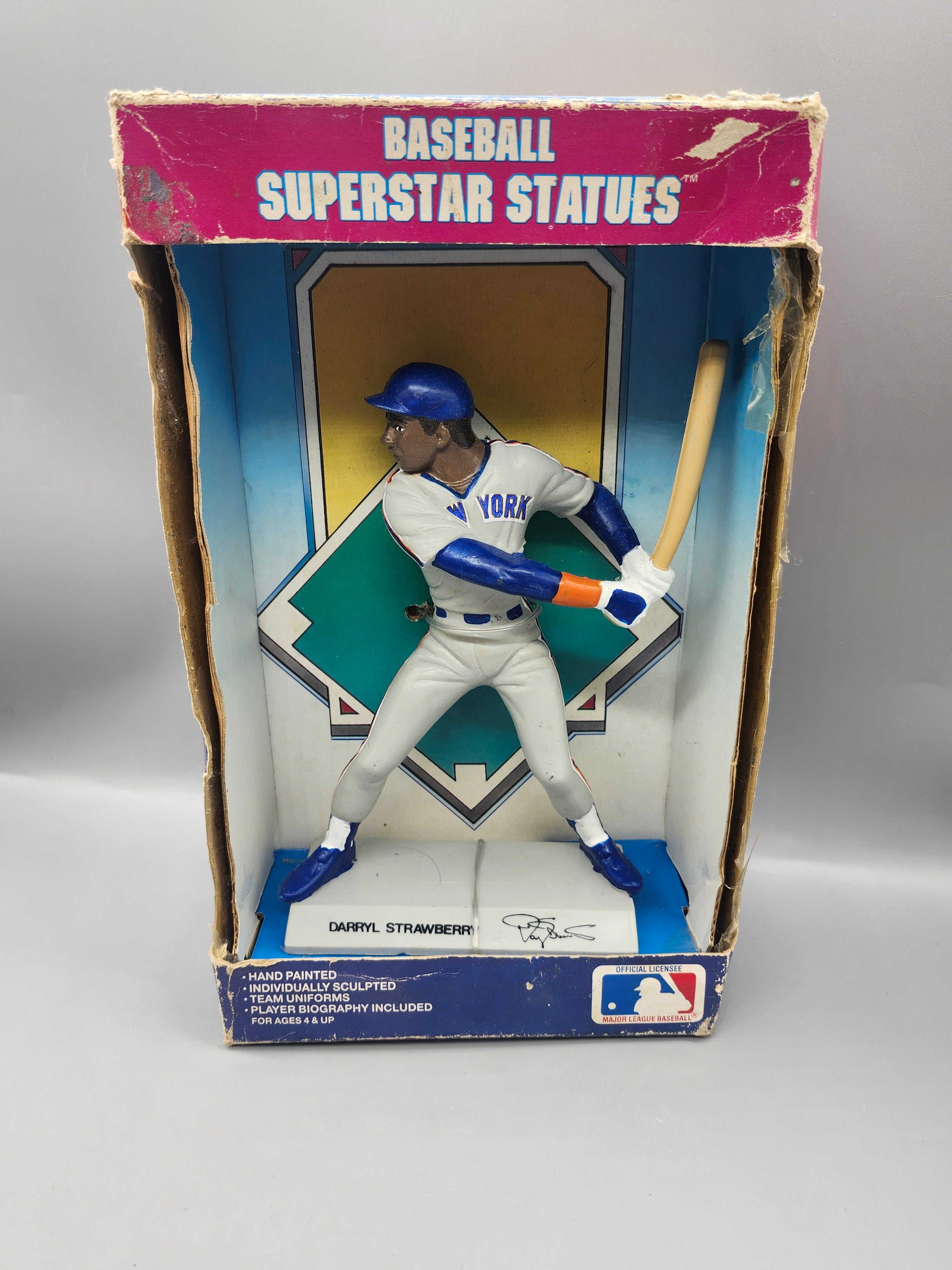 Vintage Darryl Strawberry Baseball Superstar Statue Mets w/ Box 1989 MLB