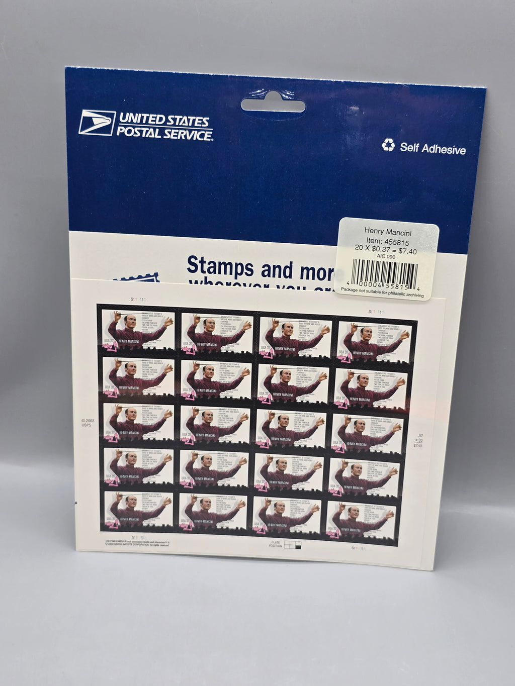 USPS Henry Mancini 37¢ Self Adhesive Stamp Booklet of 20 Sealed