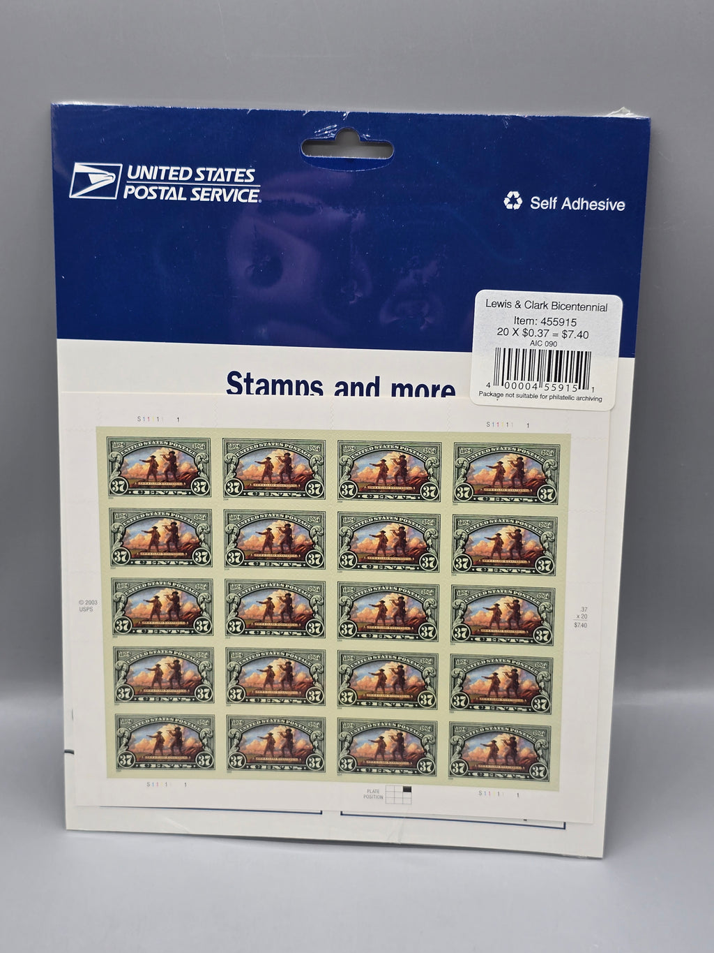 USPS Lewis & Clark Bicentennial 37¢ Self Adhesive Stamp Booklet of 20 Sealed