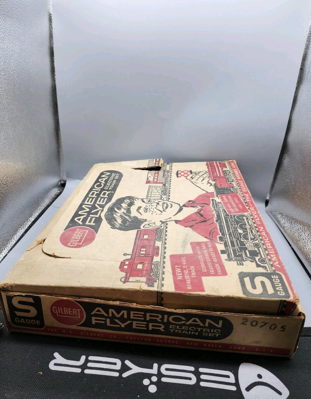 Vintage American Flyer S Gauge Electric Train Set 20705 Steam Freight Cars Track