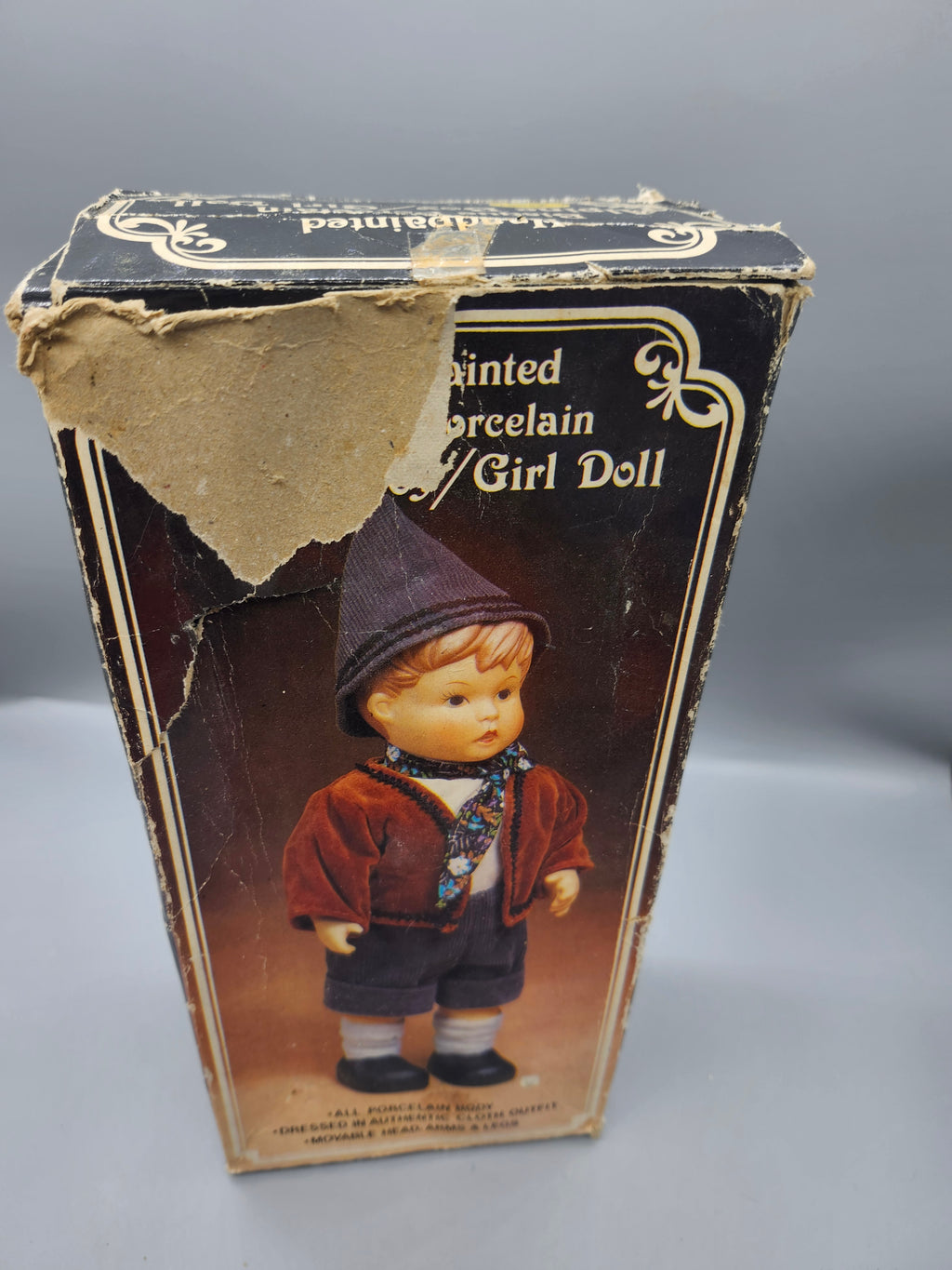 Vintage Price Products Bisque Porcelain Alpine Girl Doll 11" w/ Box