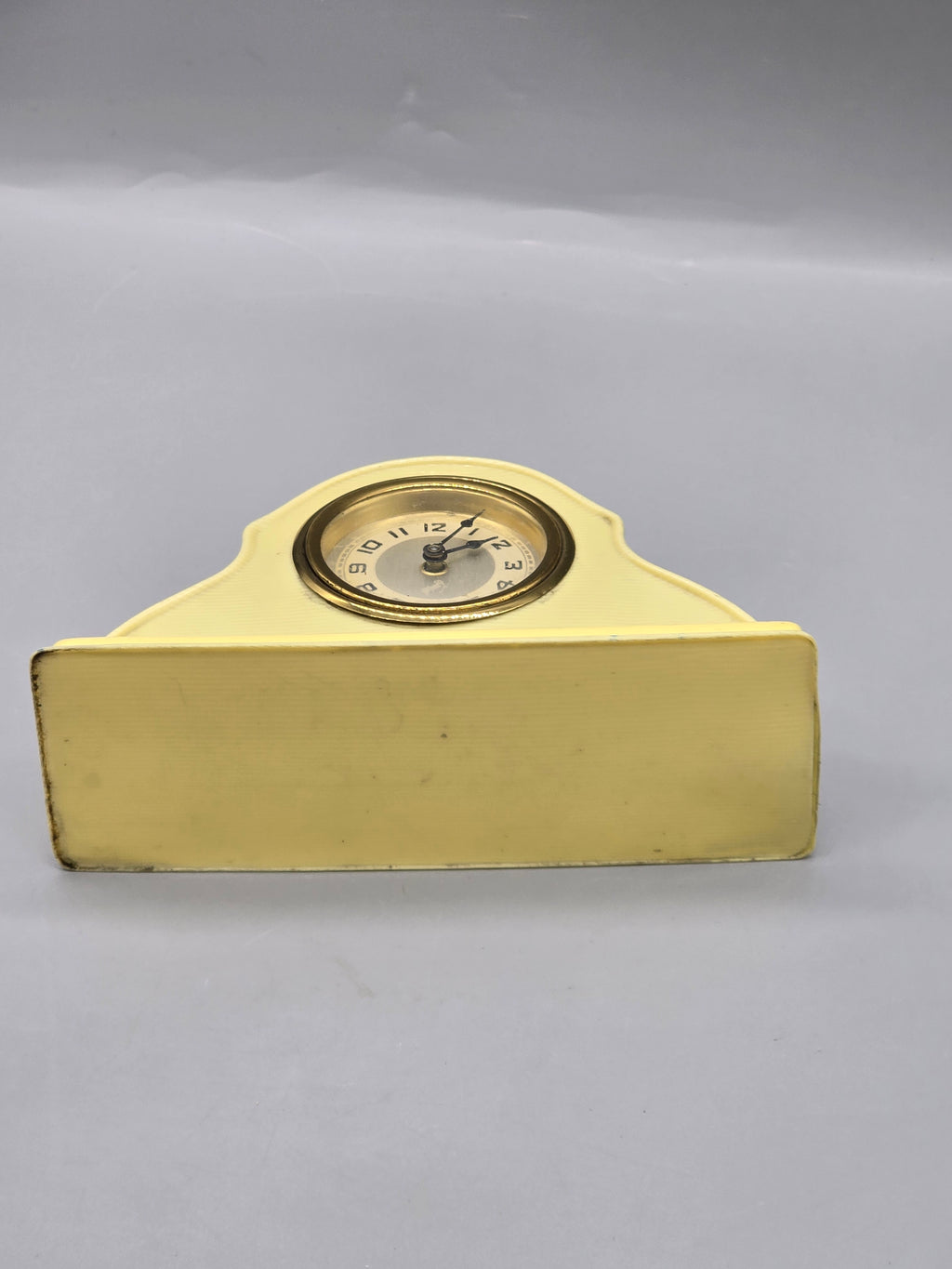 Vintage Art Deco Catalin Style Mantel Clock Cream Butterscotch Desk Shelf Clock Untested