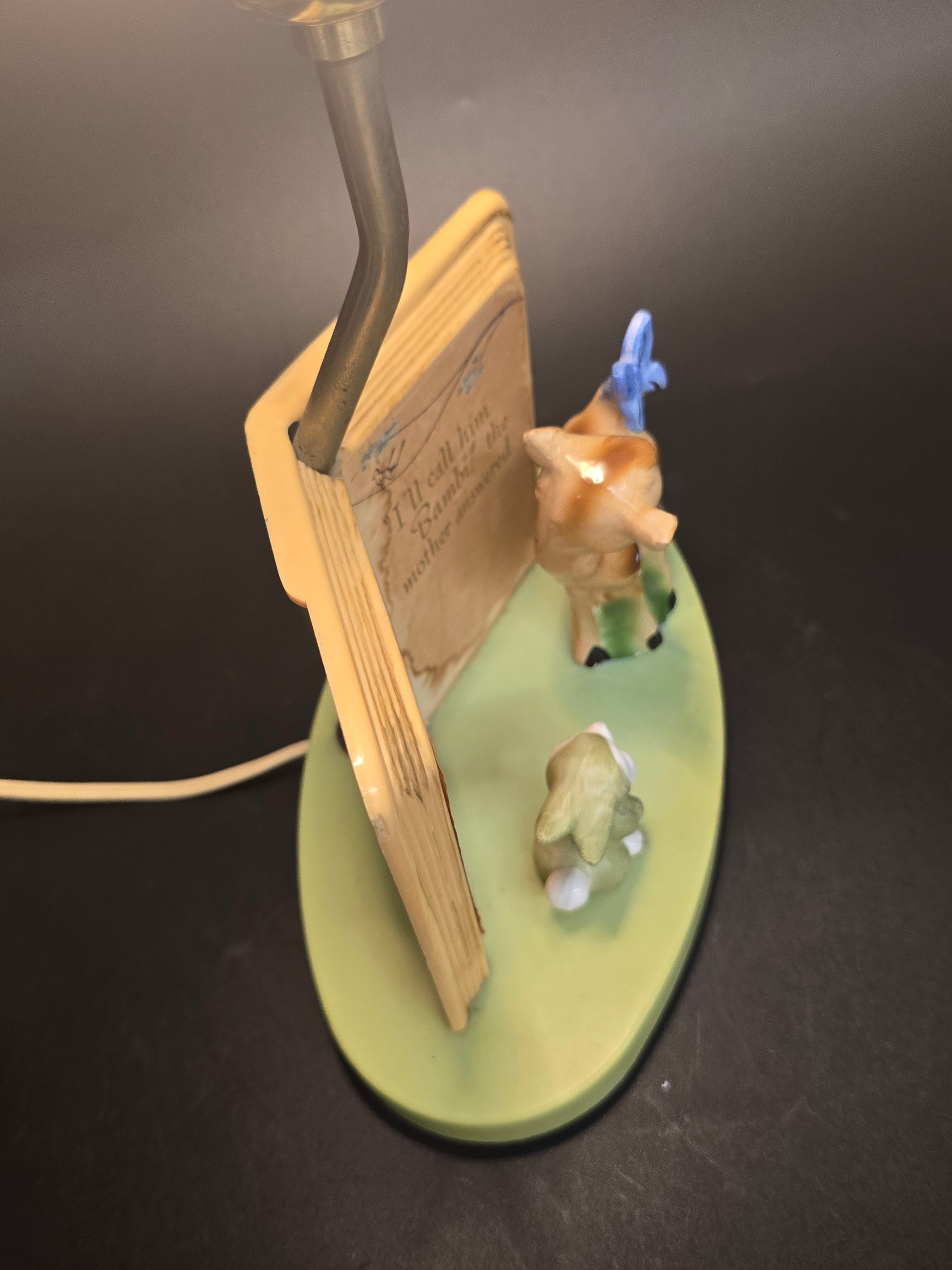 Vintage 1969 Disney Bambi & Thumper Figural Nursery Table Lamp