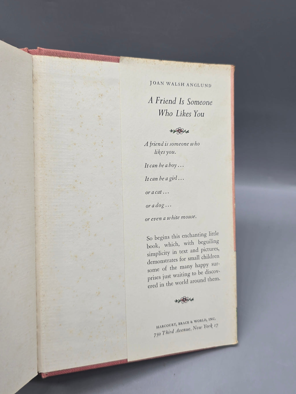 1960 Love Is a Special Way of Feeling Joan Walsh Anglund Hardcover