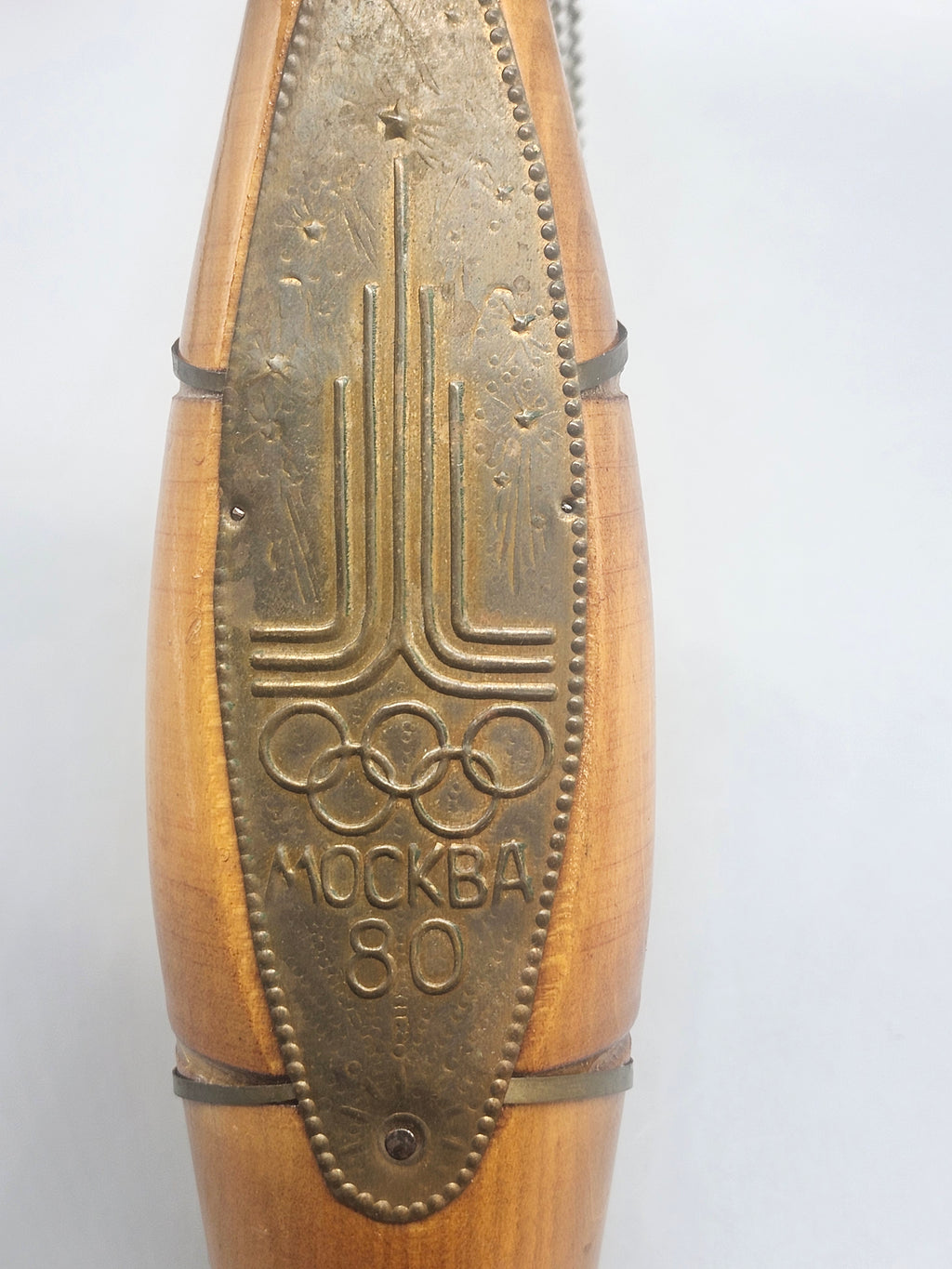 Vintage Moscow 1980 Olympics Wooden Whistle USSR Soccer Ball Olympic Souvenir