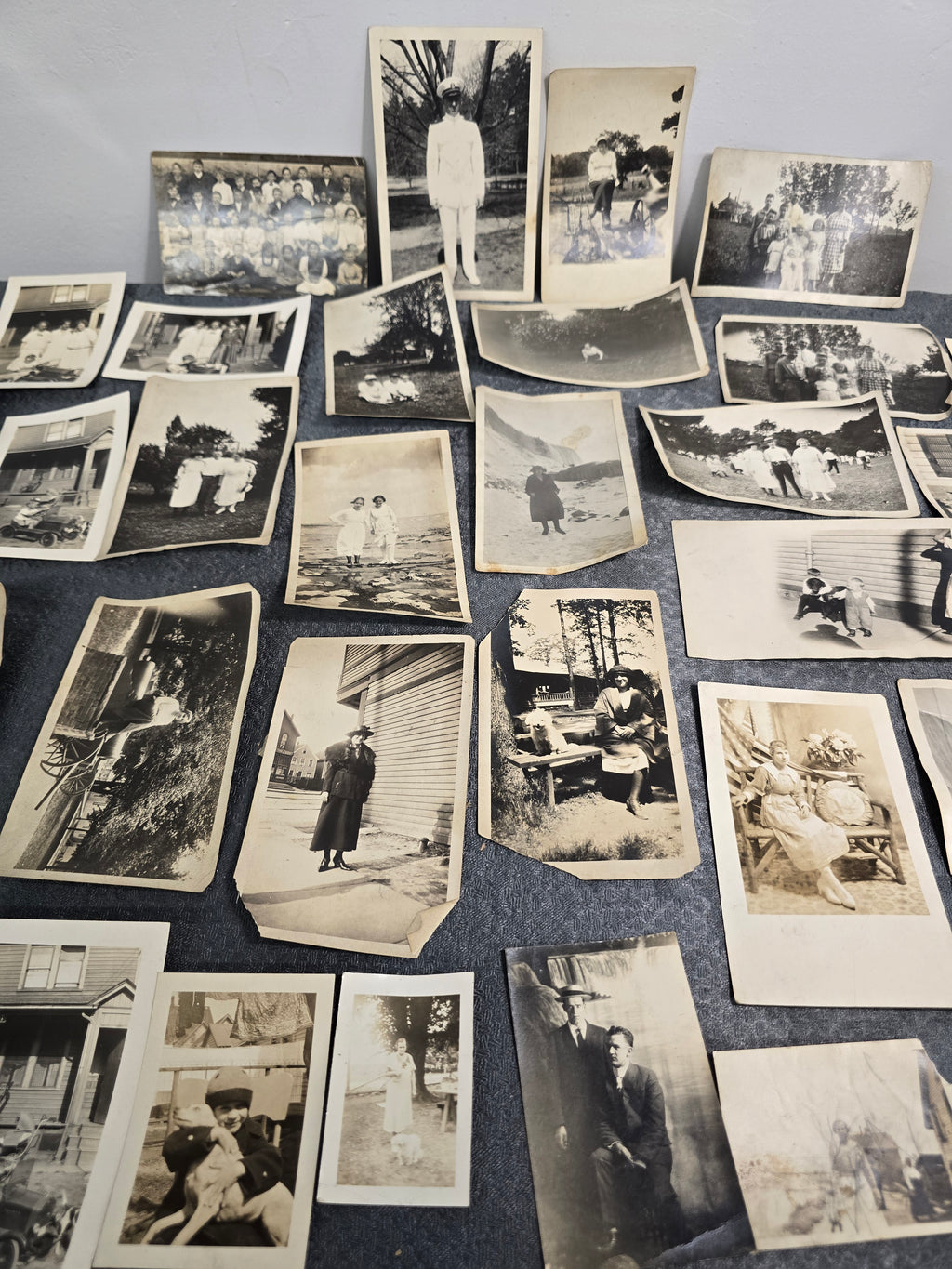 Vintage Antique Black & White Snapshot Photo Lot 25+ Original Family Photos Navy Niagara Falls Early 1900s