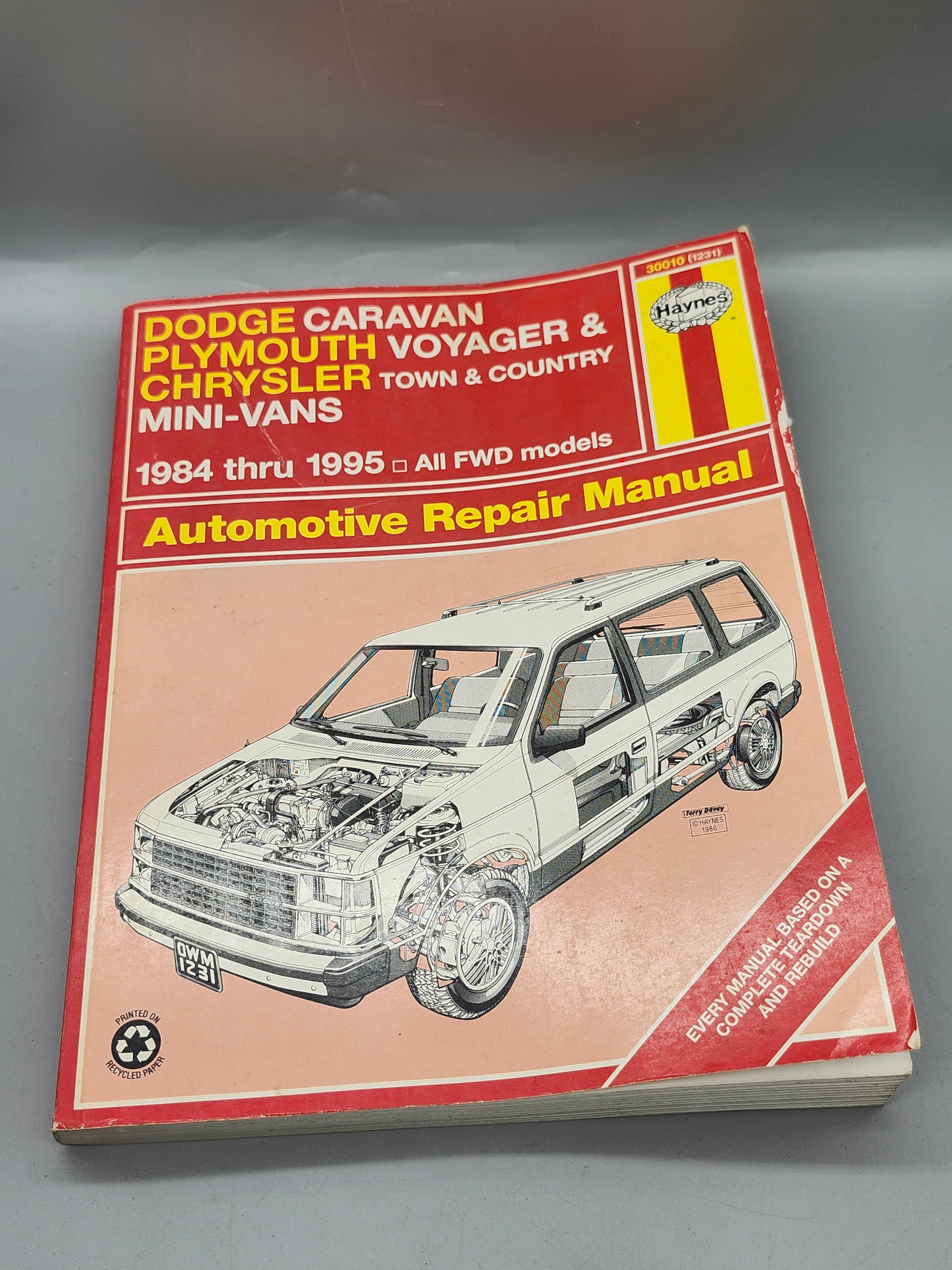 Haynes Dodge Caravan Plymouth Voyager Repair Manual 1984-1995 FWD 30010