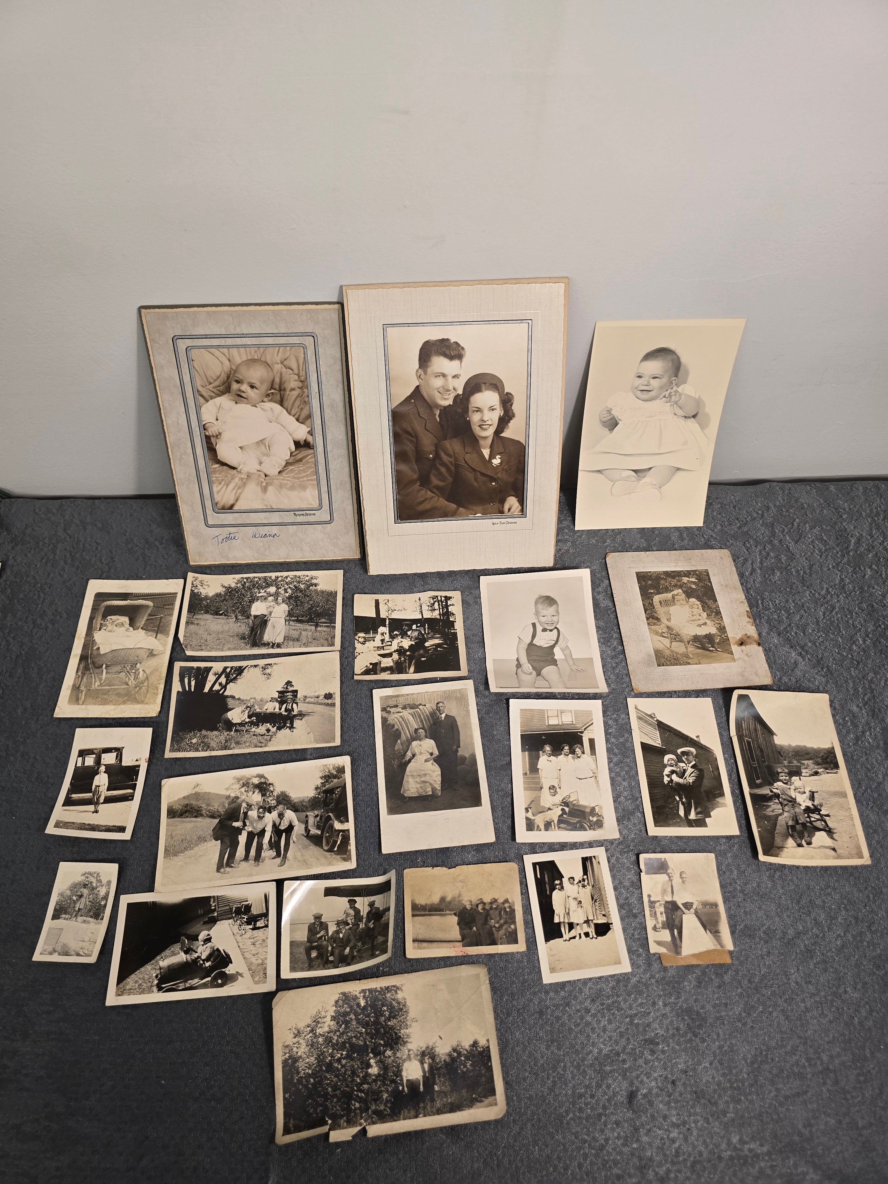Lot of 22 Vintage Black & White Family Photographs Portraits Baby Photos Snapshots 1920s-1950s
