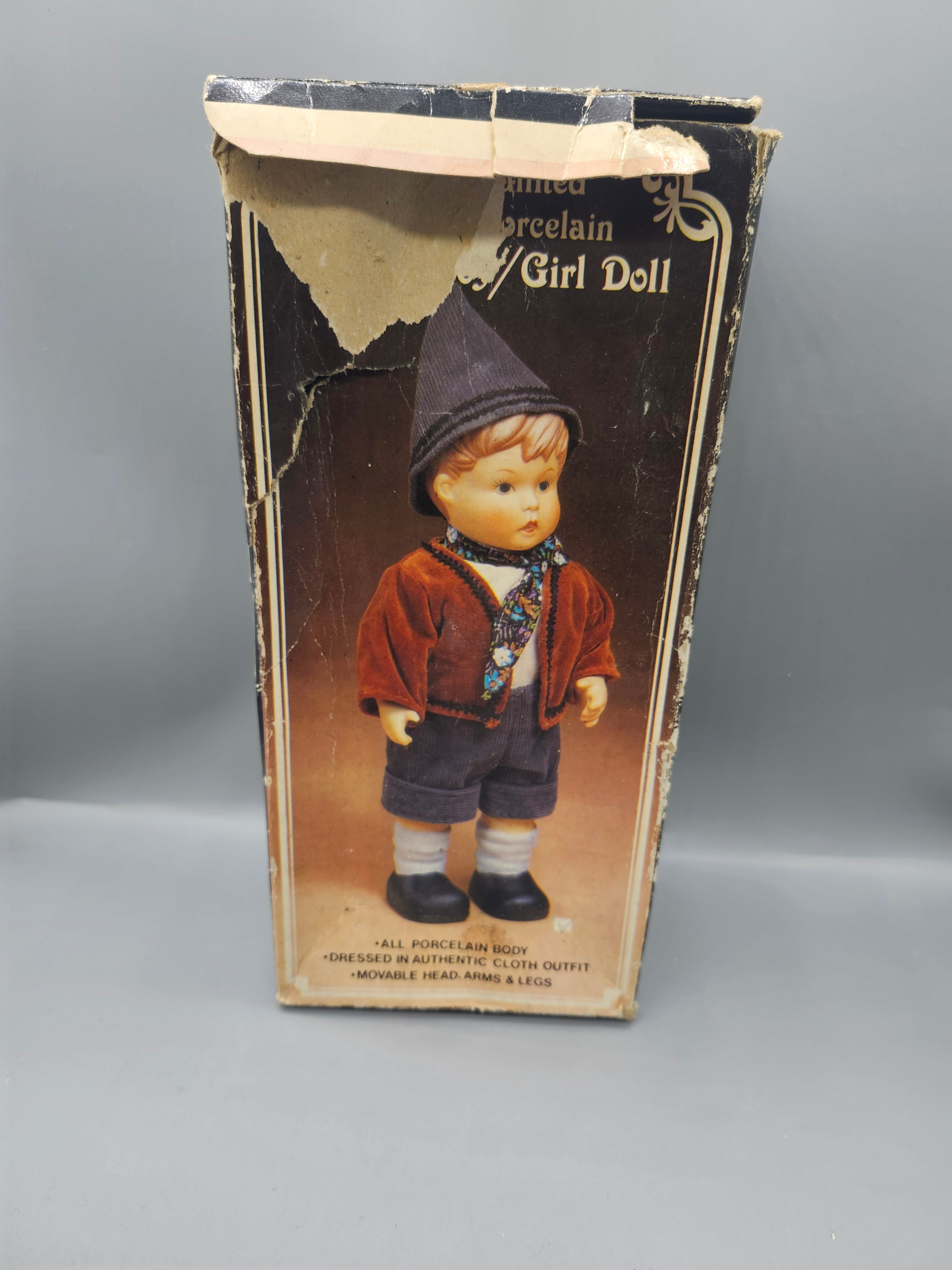 Vintage Price Products Bisque Porcelain Alpine Girl Doll 11" w/ Box