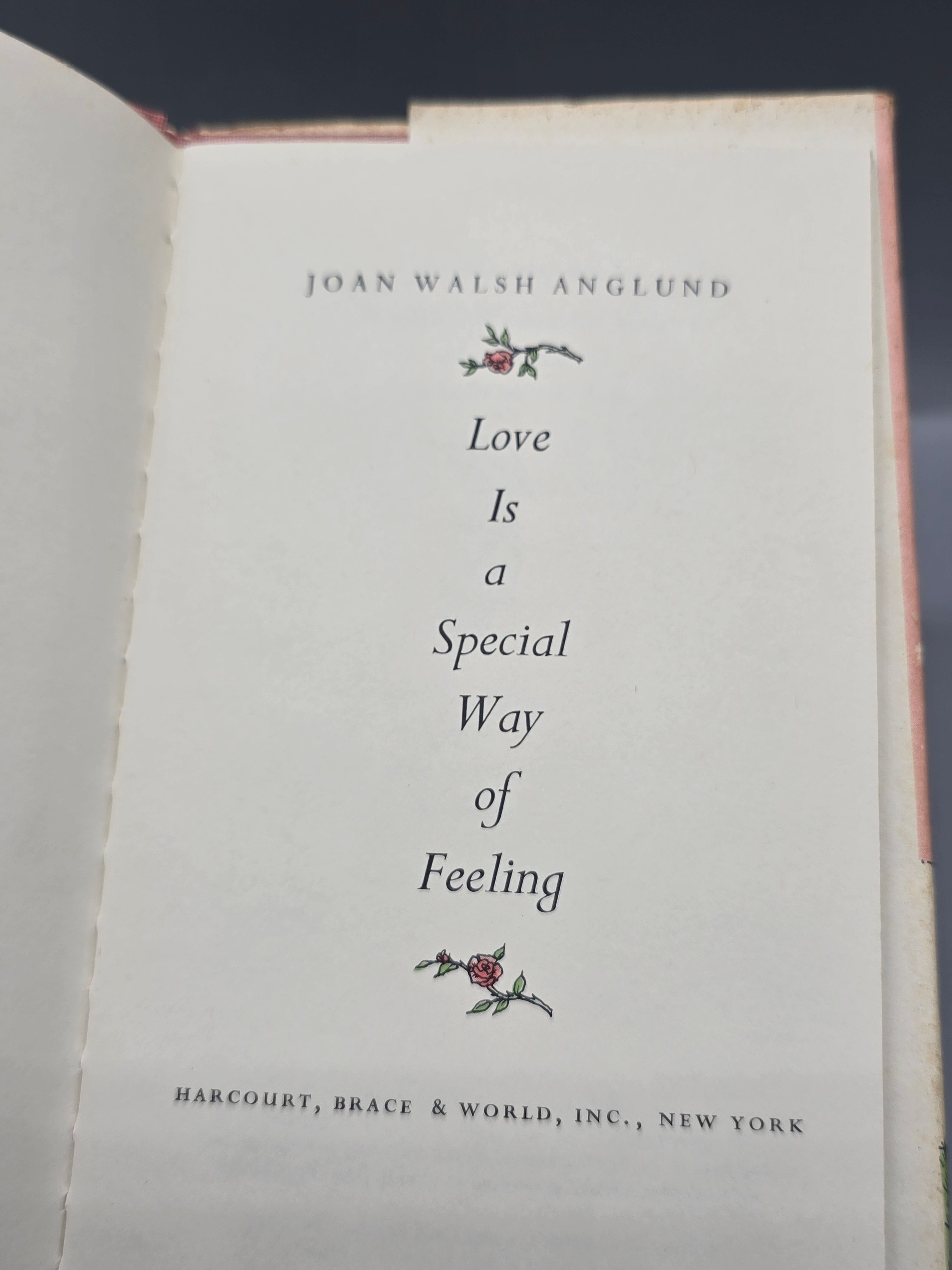1960 Love Is a Special Way of Feeling Joan Walsh Anglund Hardcover