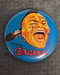 Vintage Atlanta Braves Pinback Button Badge Classic Mascot Logo Baseball Souvenir