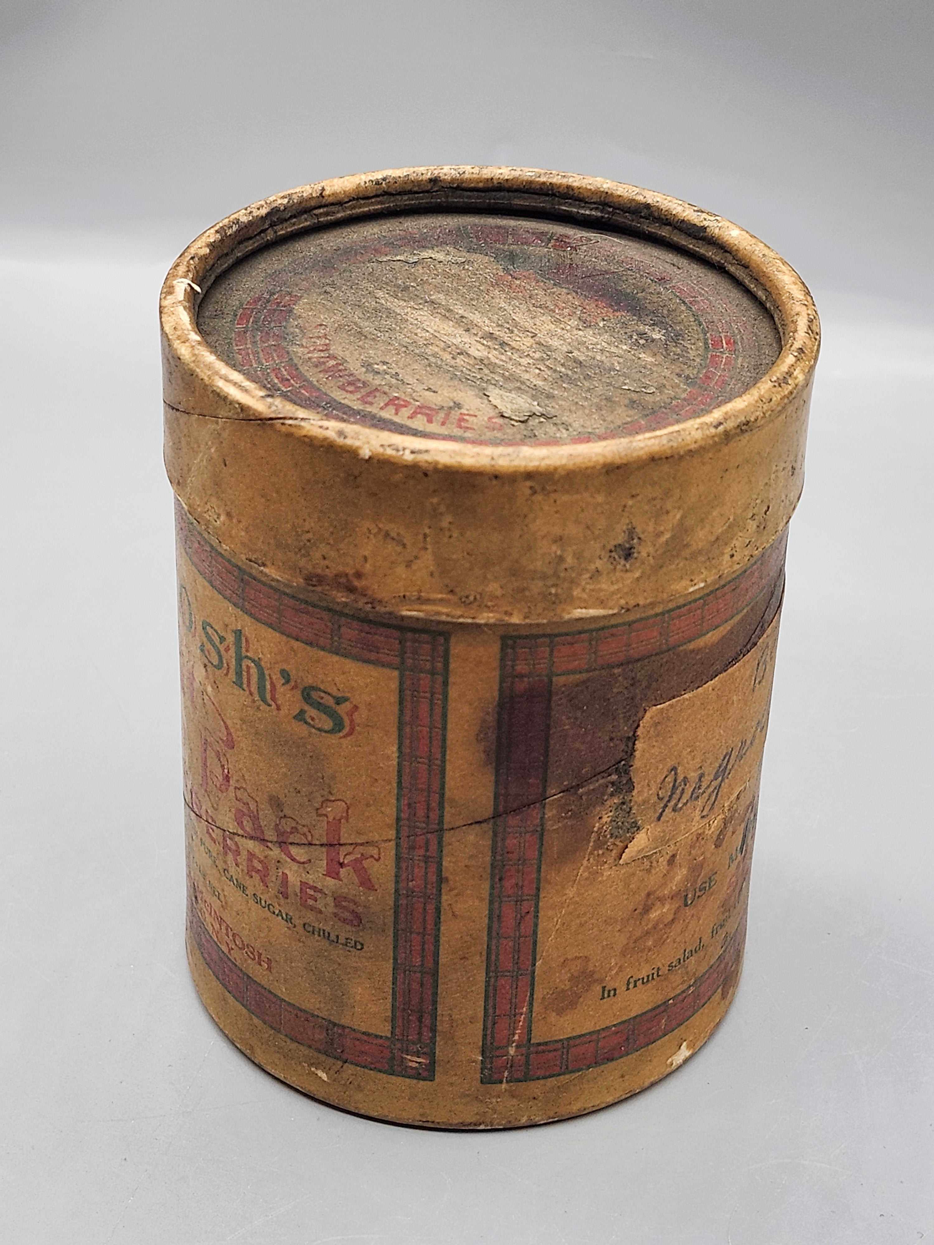 Antique McIntosh's Fruit Pack Strawberry 1 Lb Pantry Box Buffalo NY