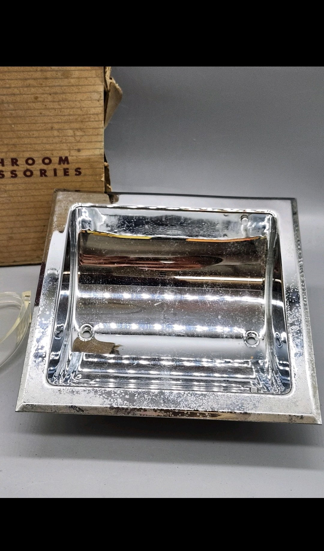 Vintage Hall-Mack Coronado 625 Recessed Soap Dish Silver Chrome Bathroom Fixture