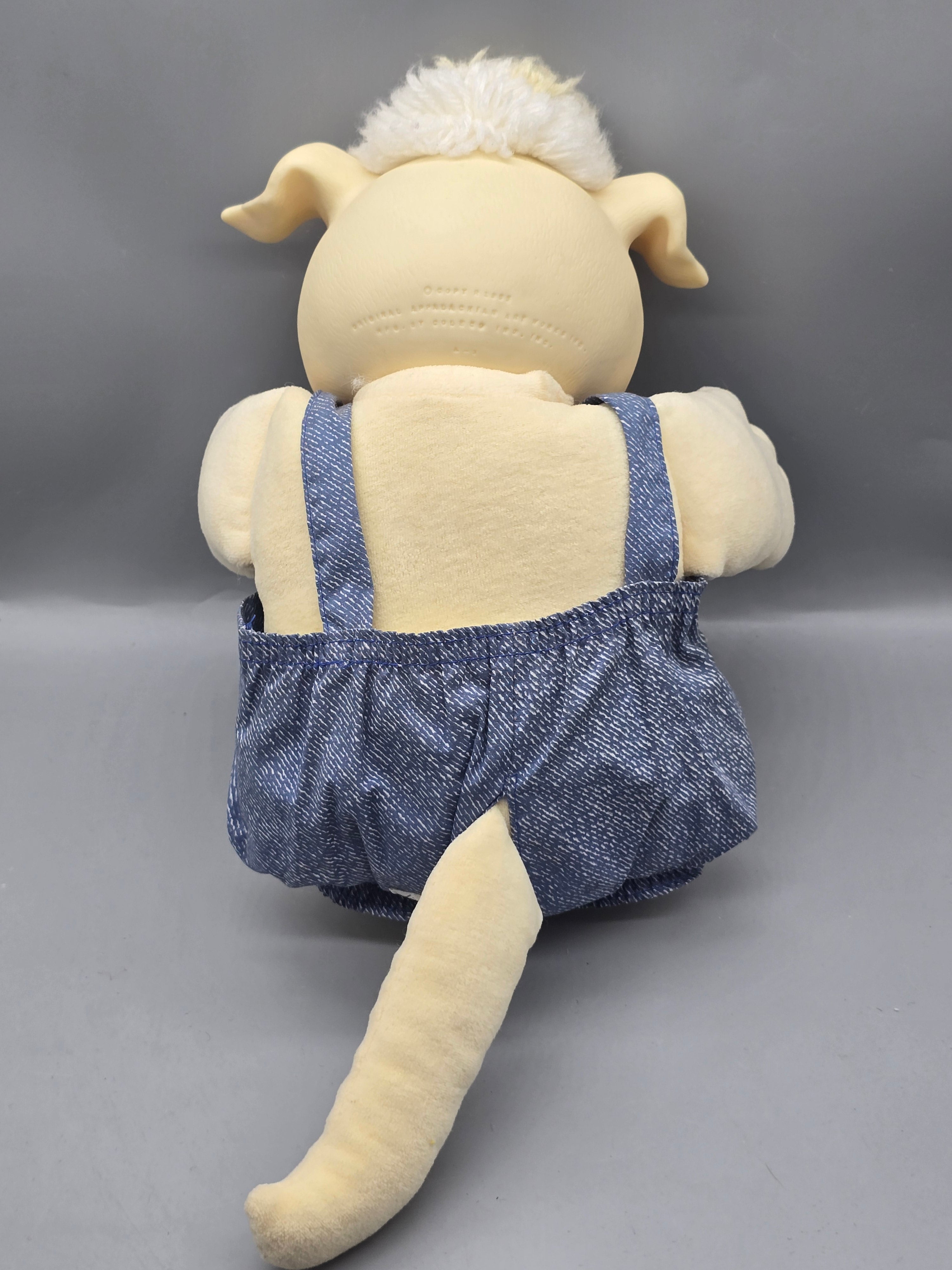 Vintage 1984 Cabbage Patch Kids Koosas Puppy Dog Plush – Xavier Roberts – Original Overalls